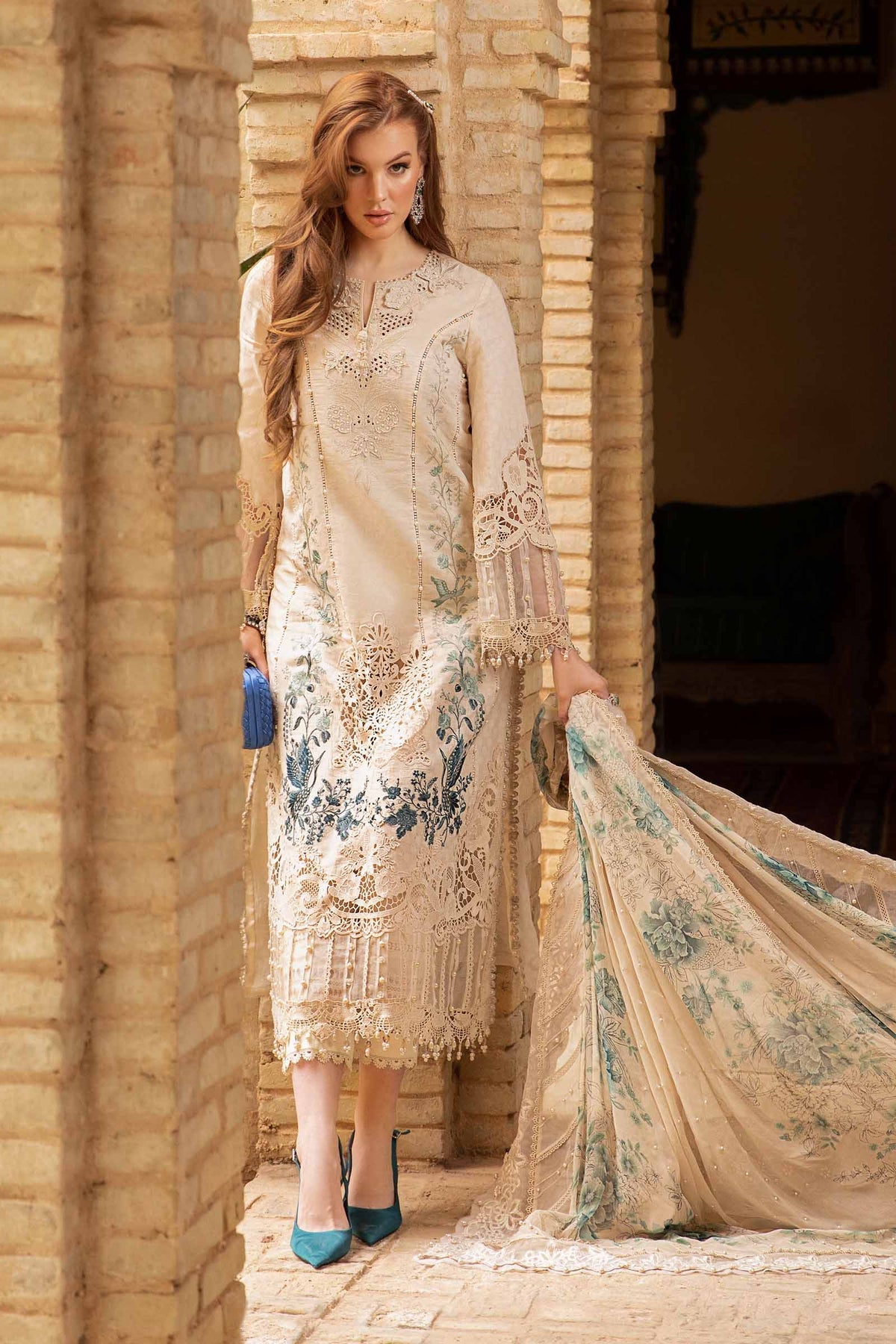 Maria B | Voyage a' Luxe Lawn | D-2414-B -  Maria B Luxury -  Agha Fabrics