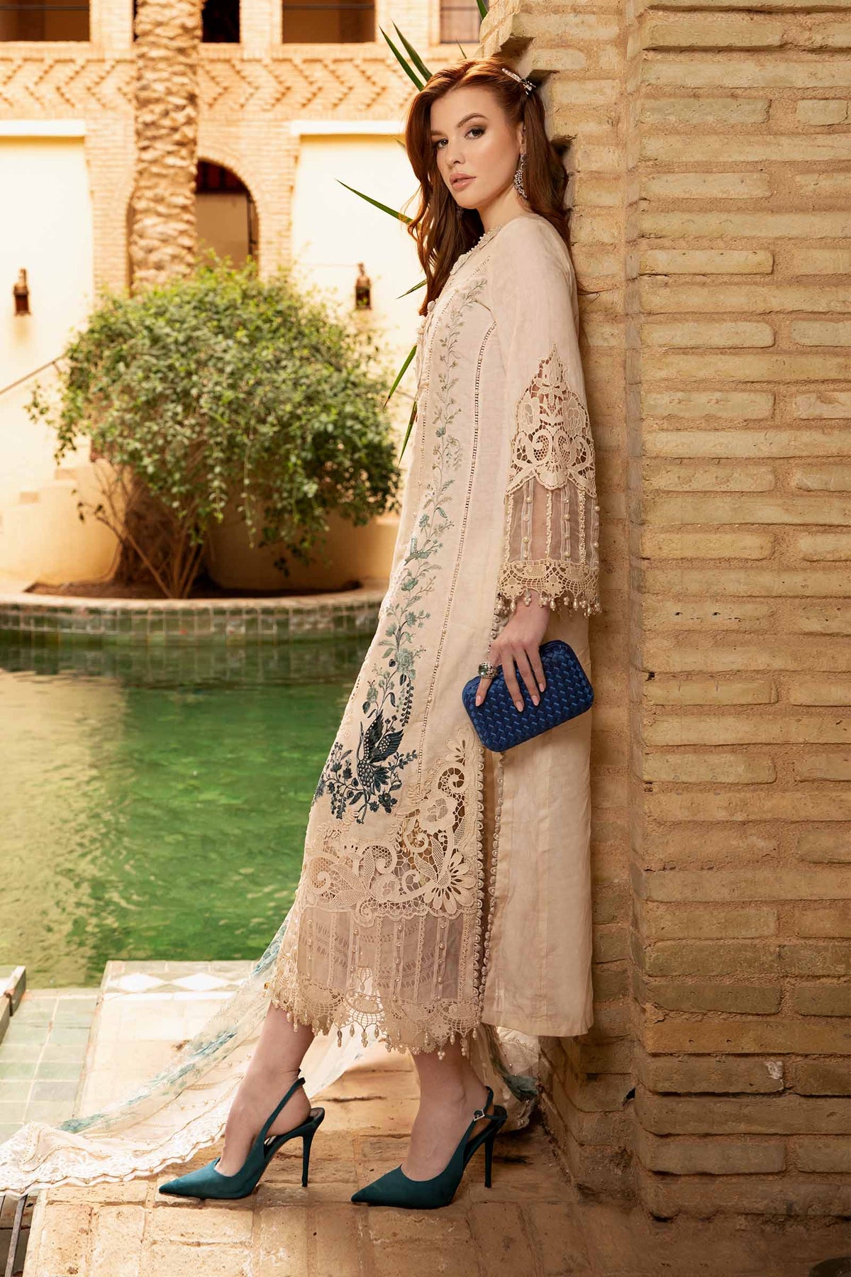 Maria B | Voyage a' Luxe Lawn | D-2414-B -  Maria B Luxury -  Agha Fabrics