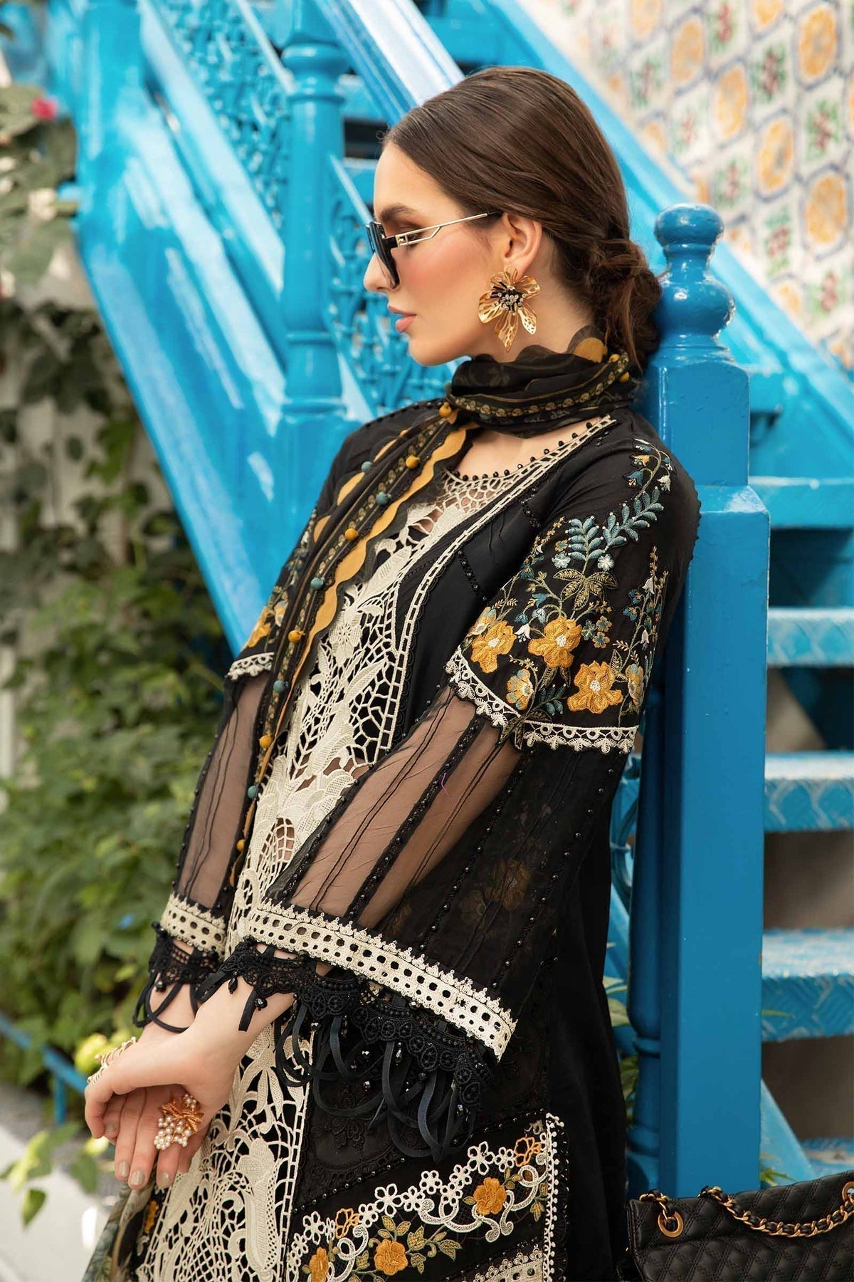 Maria B | Voyage a' Luxe Lawn | D-2415-B -  Maria B Luxury -  Agha Fabrics