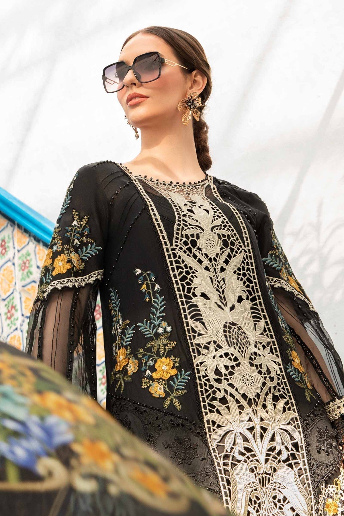 Maria B | Voyage a' Luxe Lawn | D-2415-B -  Maria B Luxury -  Agha Fabrics