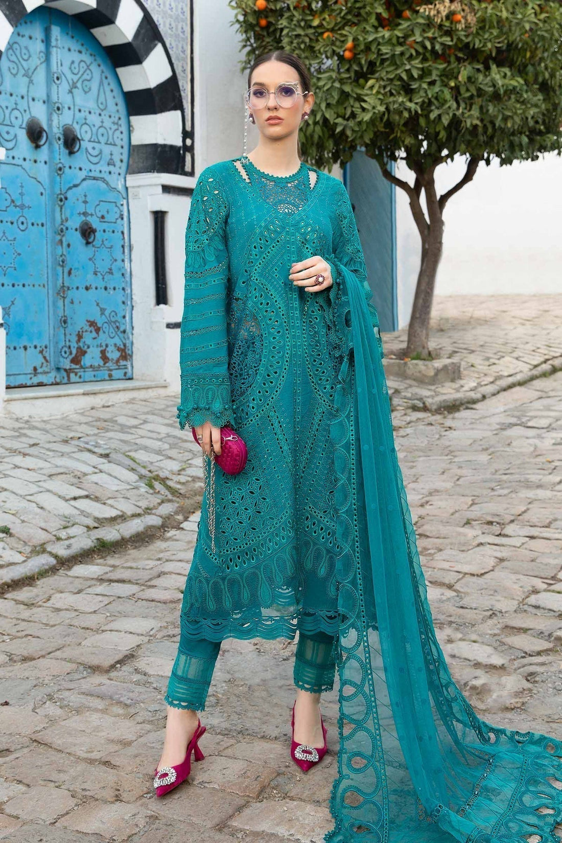 Maria B | Voyage a' Luxe Lawn | D-2402-A -  Maria B Luxury -  Agha Fabrics