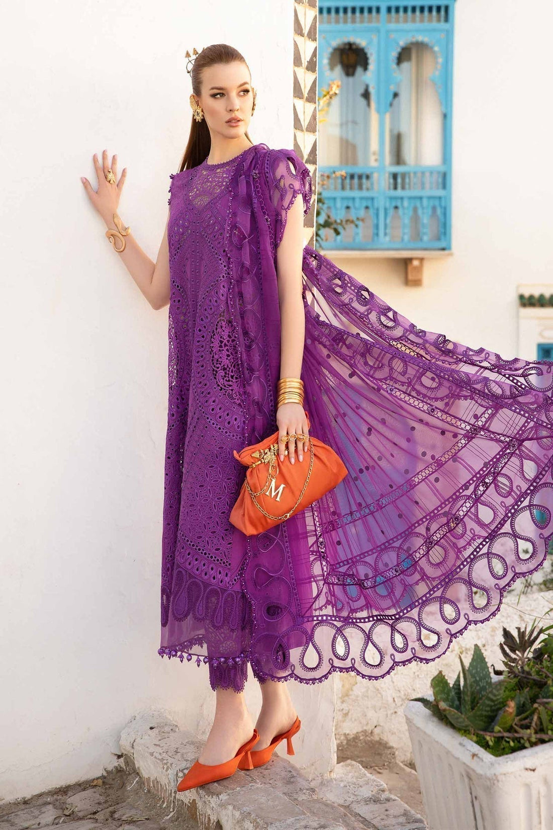 Maria B | Voyage a' Luxe Lawn | D-2402-B -  Maria B Luxury -  Agha Fabrics