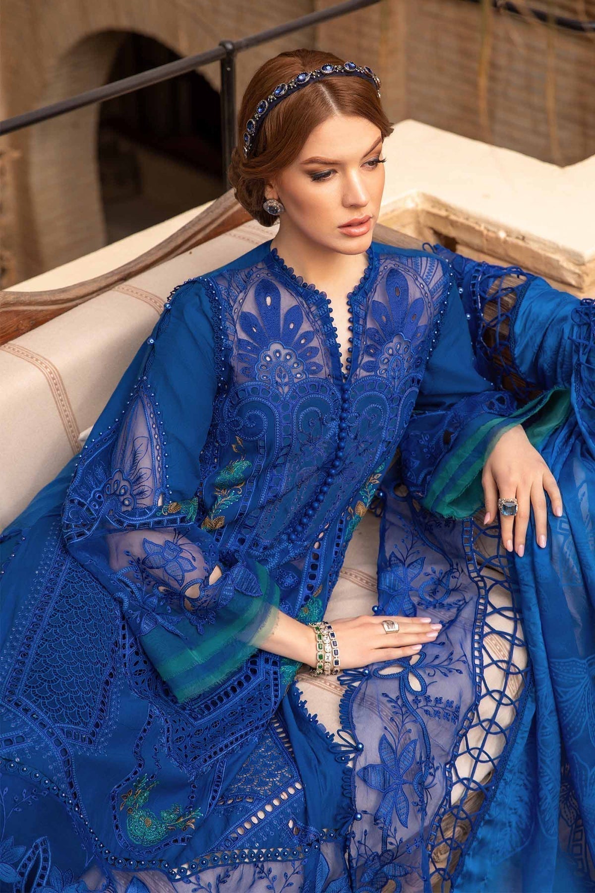 Maria B | Voyage a' Luxe Lawn | D-2404-B -  Maria B Luxury -  Agha Fabrics
