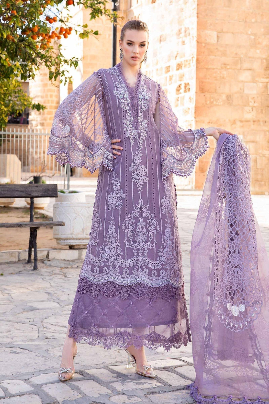 Maria B | Voyage a' Luxe Lawn | D-2401-A -  Maria B Luxury -  Agha Fabrics