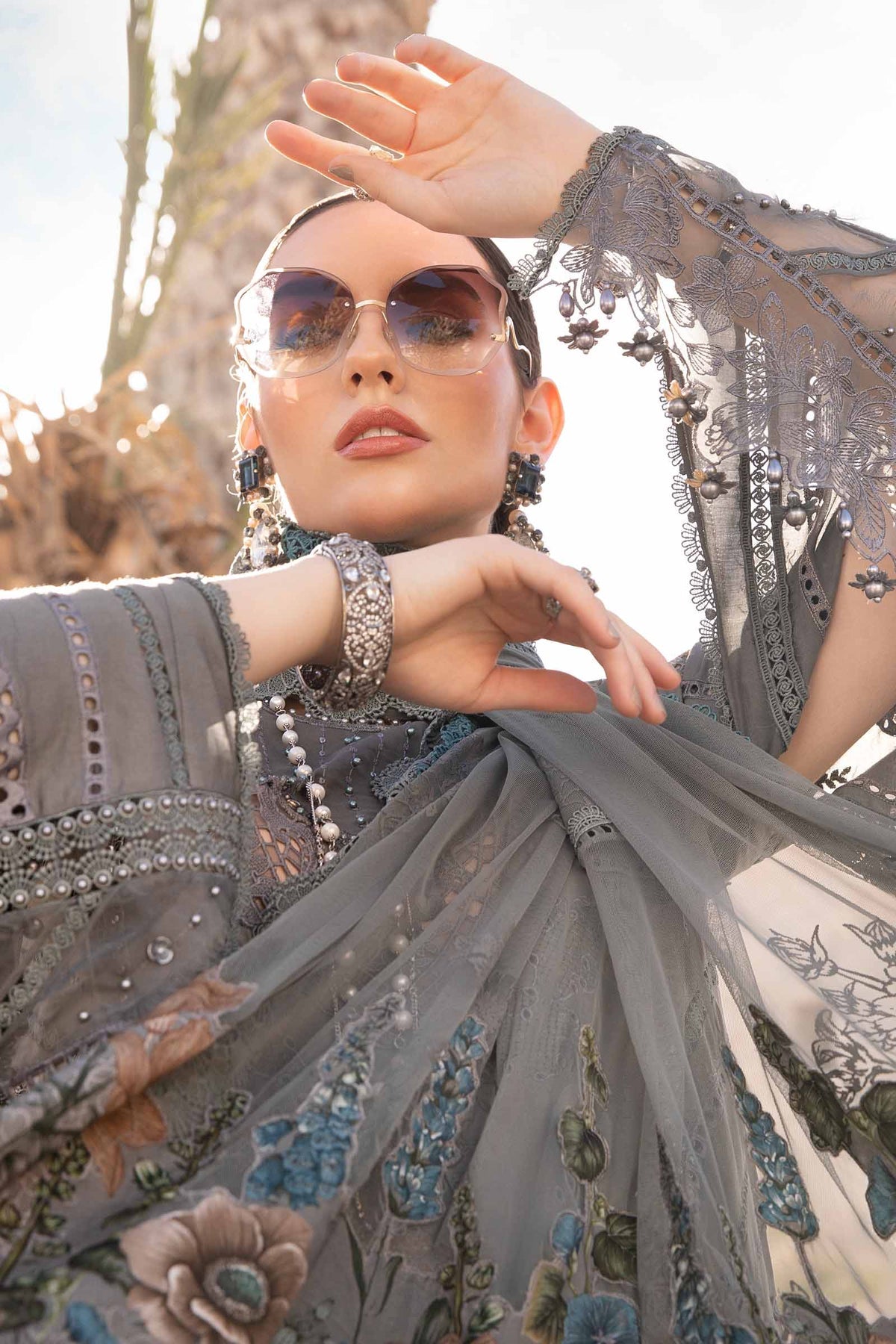 Maria B | Voyage a' Luxe Lawn | D-2407-B -  Maria B Luxury -  Agha Fabrics