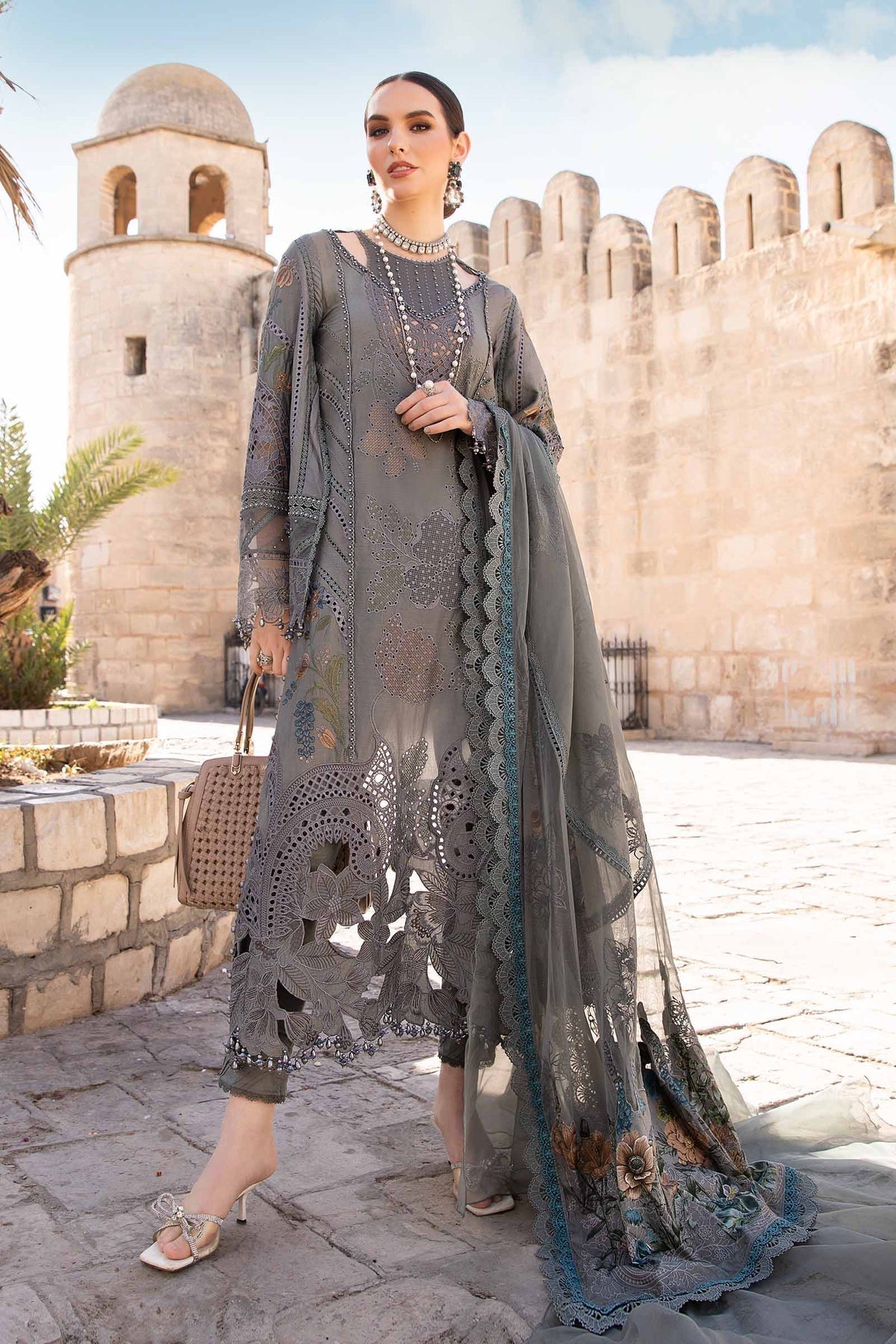 Maria B | Voyage a' Luxe Lawn | D-2407-B -  Maria B Luxury -  Agha Fabrics