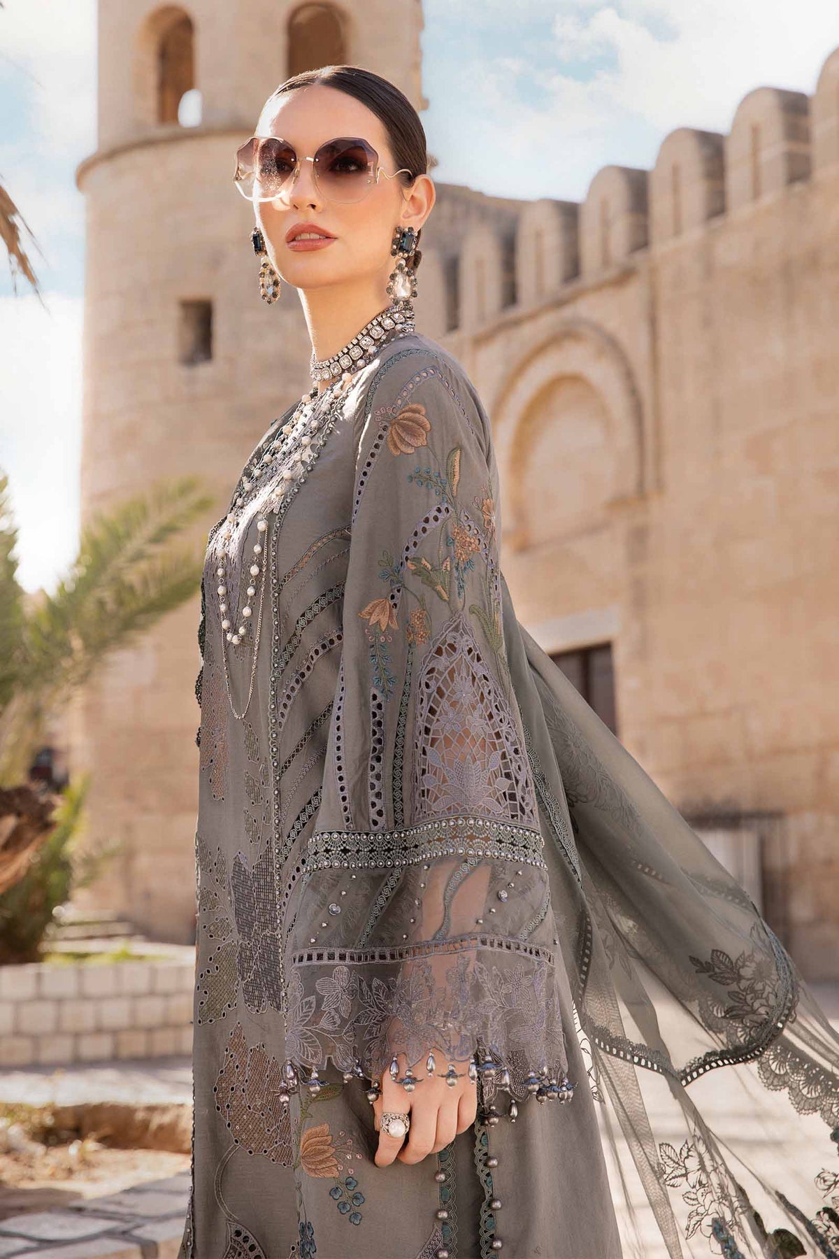 Maria B | Voyage a' Luxe Lawn | D-2407-B -  Maria B Luxury -  Agha Fabrics