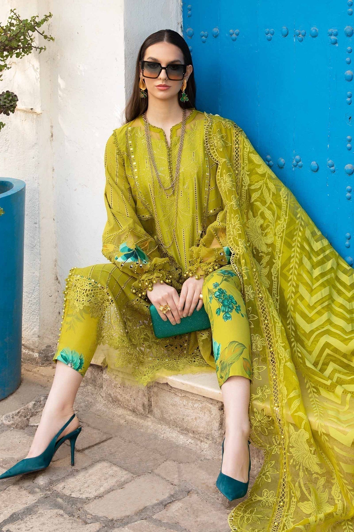 Maria B | Voyage a' Luxe Lawn | D-2408-A -  Maria B Luxury -  Agha Fabrics