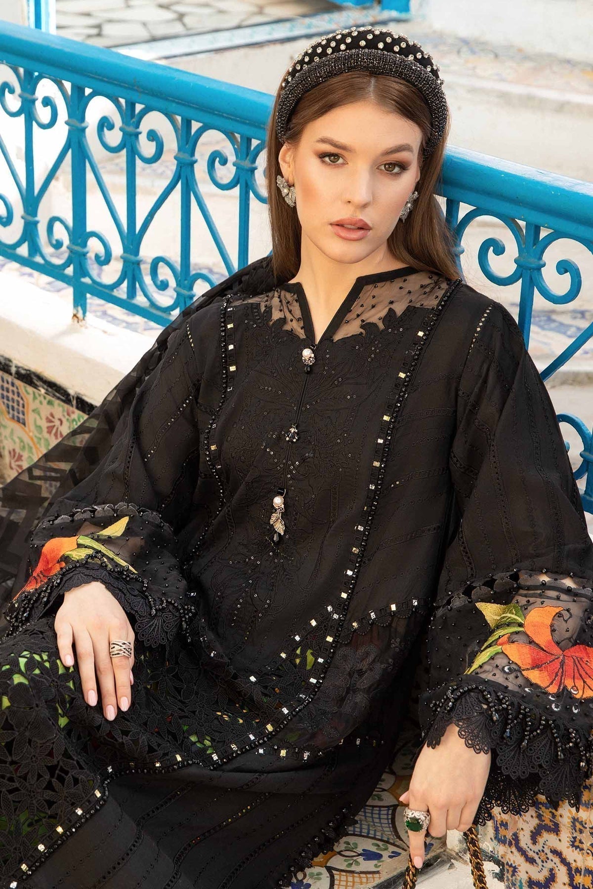 Maria B | Voyage a' Luxe Lawn | D-2408-B -  Maria B Luxury -  Agha Fabrics