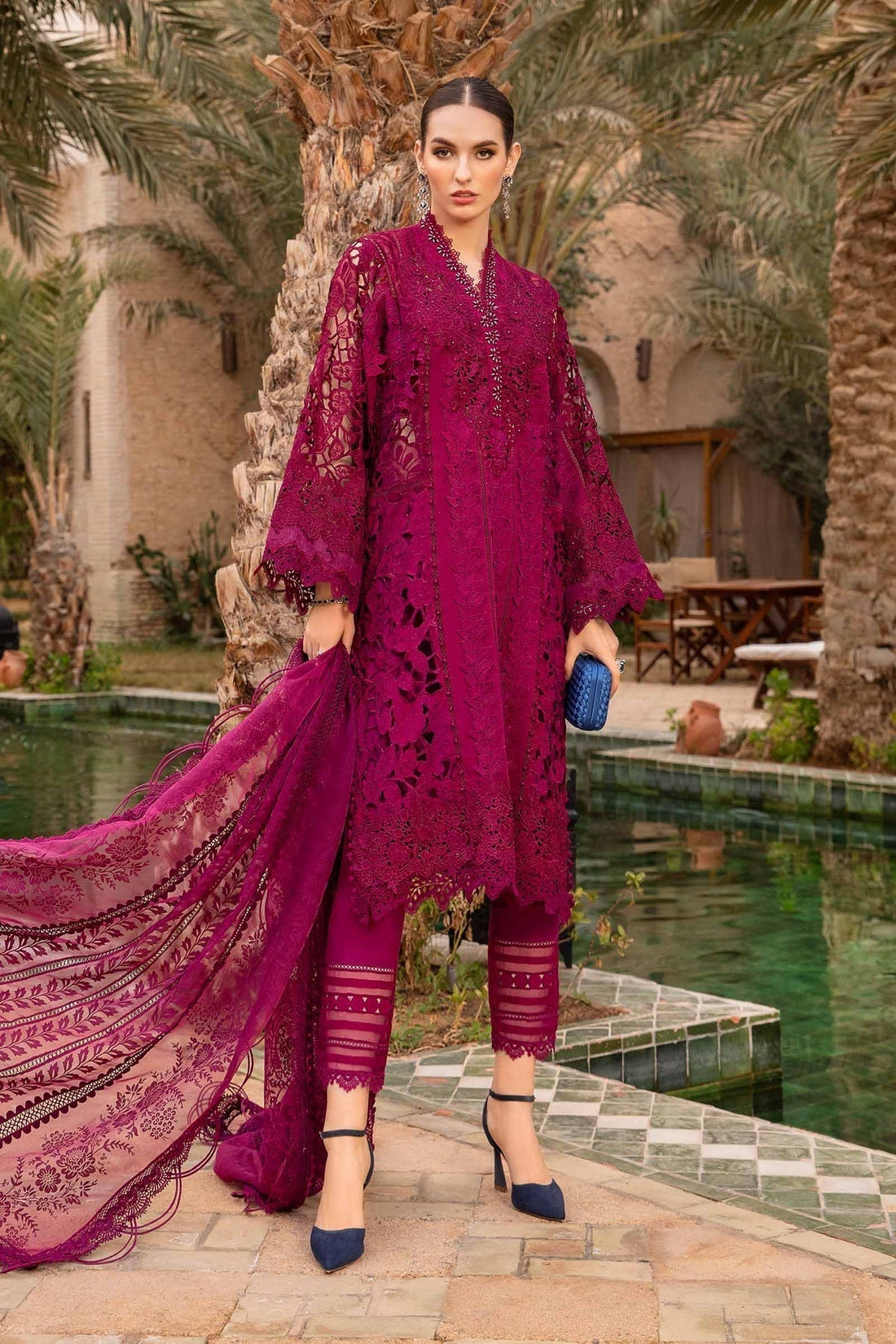 Maria B | Voyage a' Luxe Lawn | D-2409-B -  Maria B Luxury -  Agha Fabrics