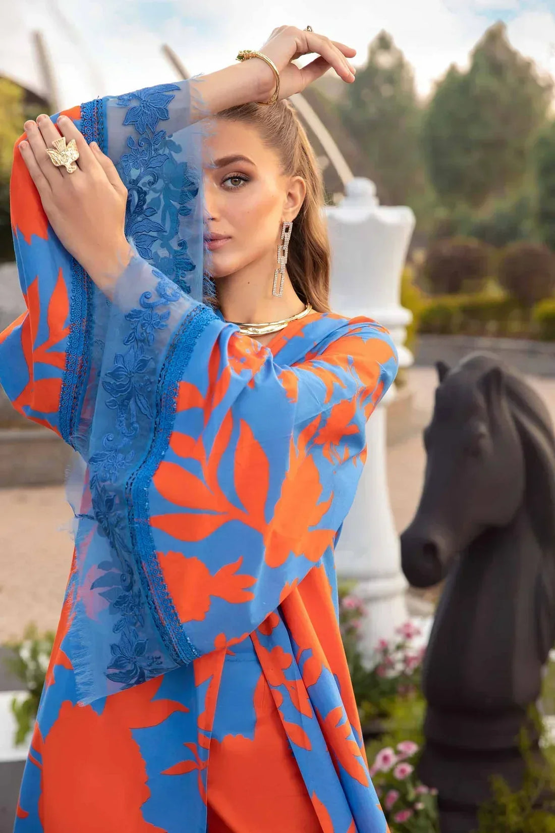 Maria B | M Prints Spring 24 | MPT-2111-B -  Maria B Luxury -  Agha Fabrics