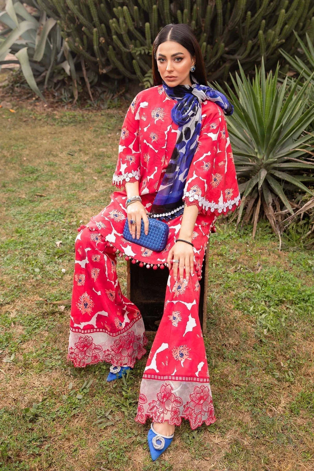 Maria B | M Prints Spring 24 | MPT-2112-A -  Maria B Luxury -  Agha Fabrics