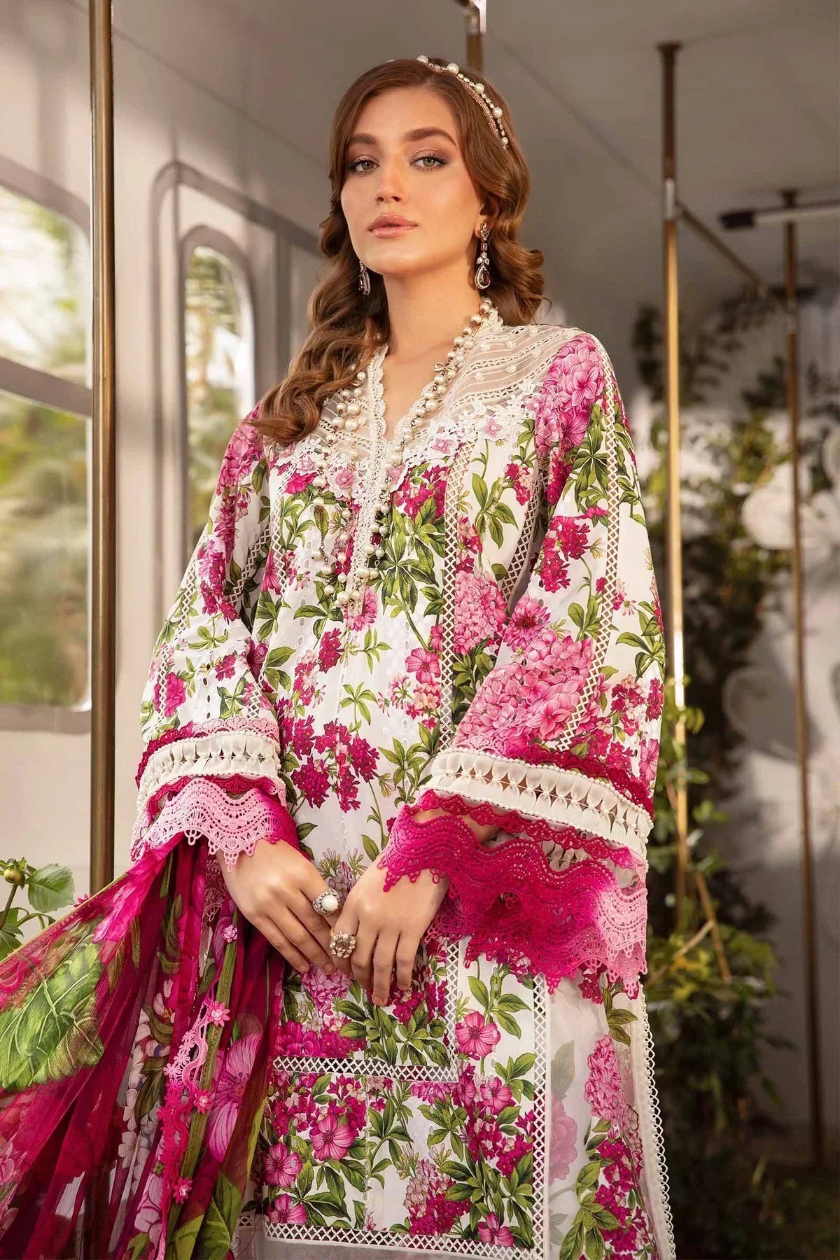 Maria B | M Prints Spring 24 | MPT-2102-A -  Maria B Luxury -  Agha Fabrics