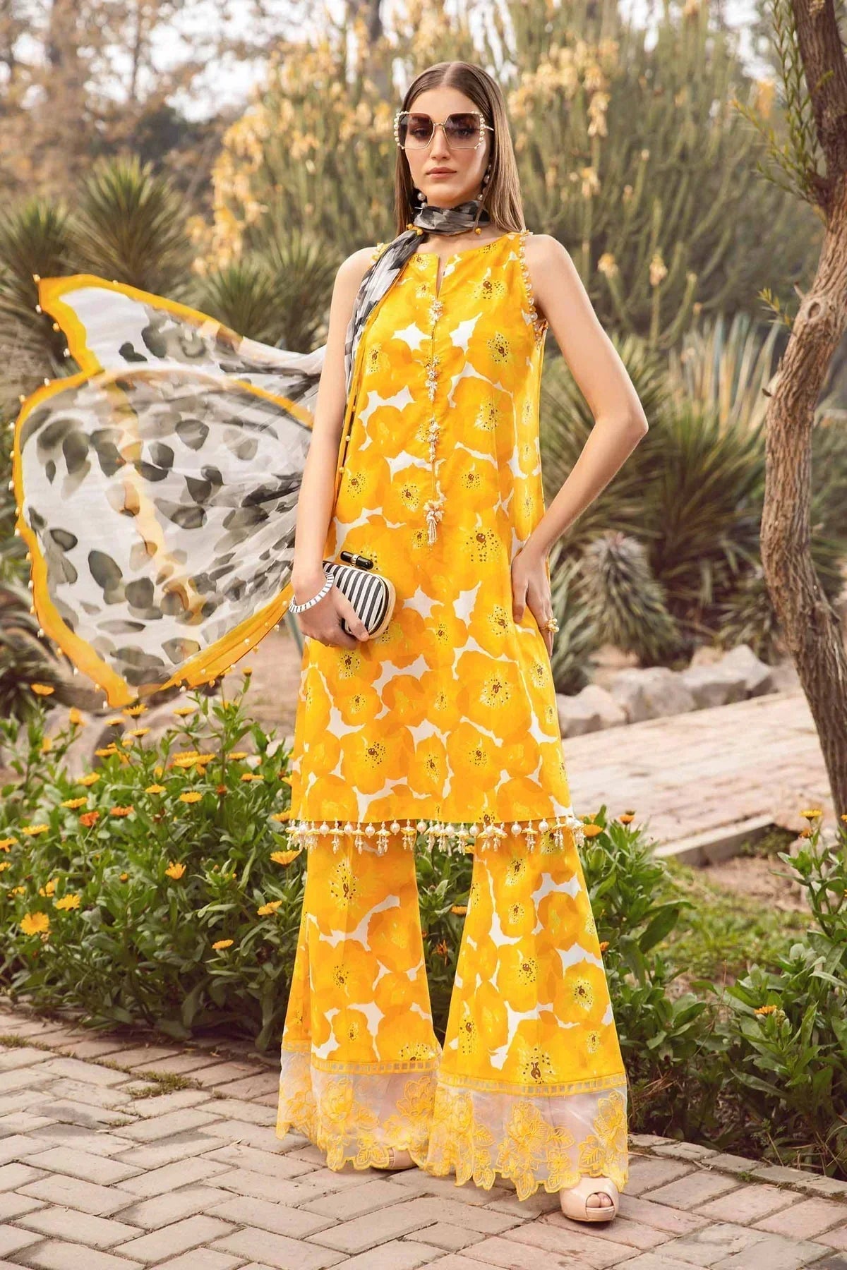 Maria B | M Prints Spring 24 | MPT-2112-B -  Maria B Luxury -  Agha Fabrics