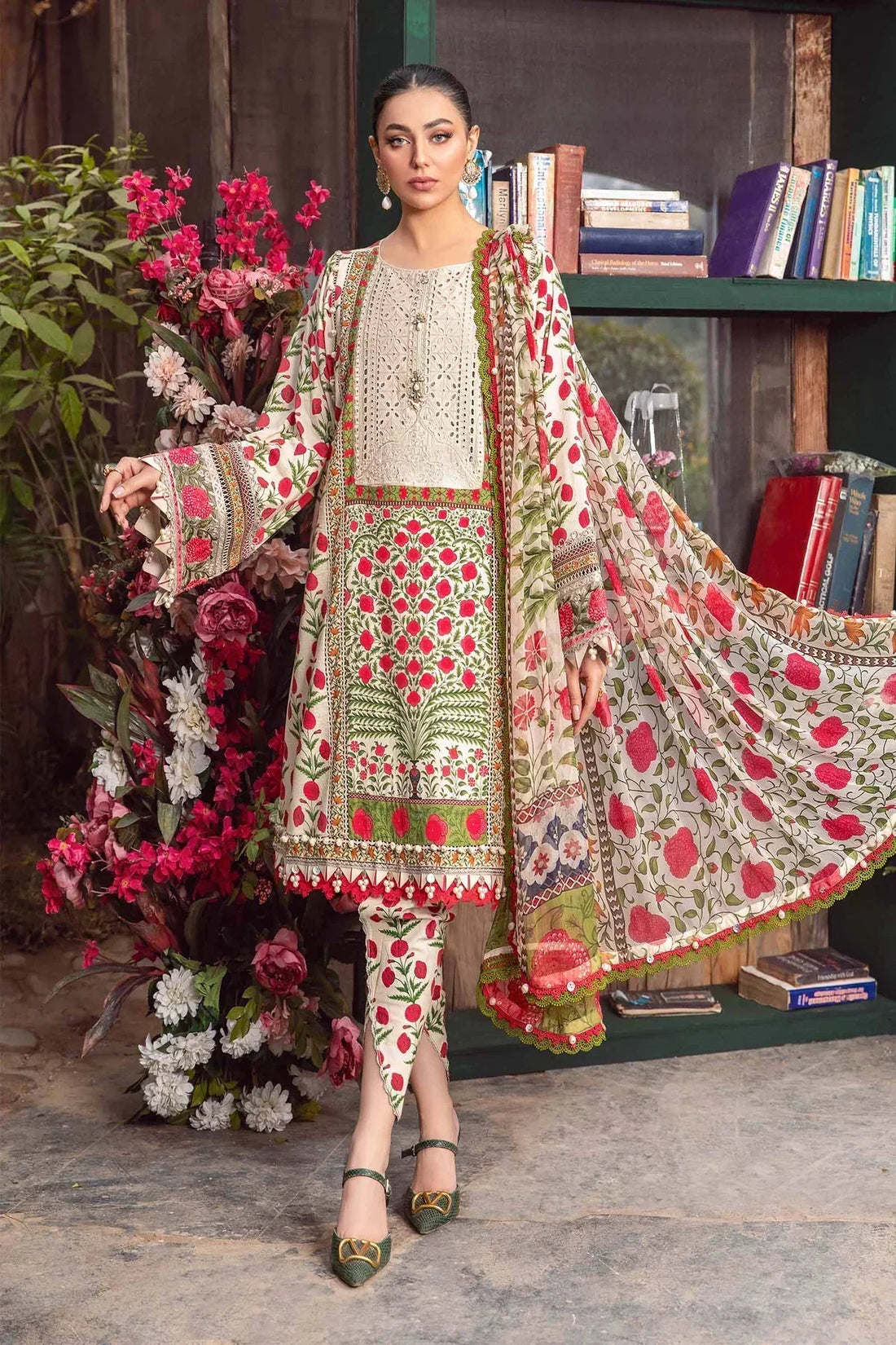 Maria B | M Prints Spring 24 | MPT-2114-A -  Maria B Luxury -  Agha Fabrics