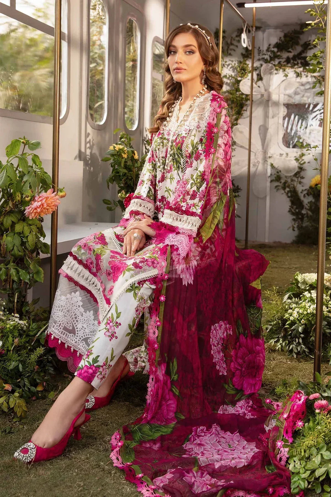 Maria B | M Prints Spring 24 | MPT-2102-A -  Maria B Luxury -  Agha Fabrics