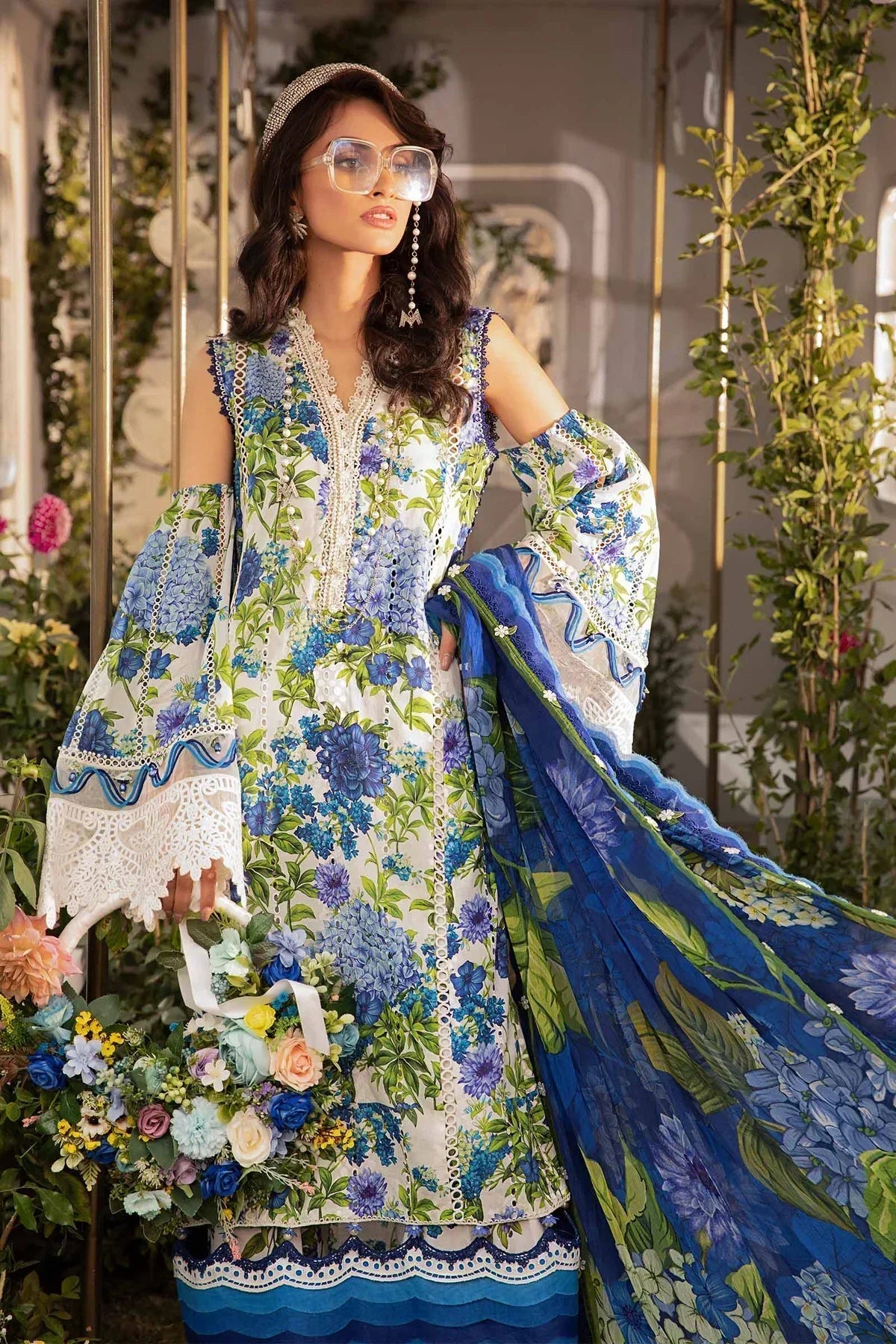 Maria B | M Prints Spring 24 | MPT-2102-B -  Maria B Luxury -  Agha Fabrics