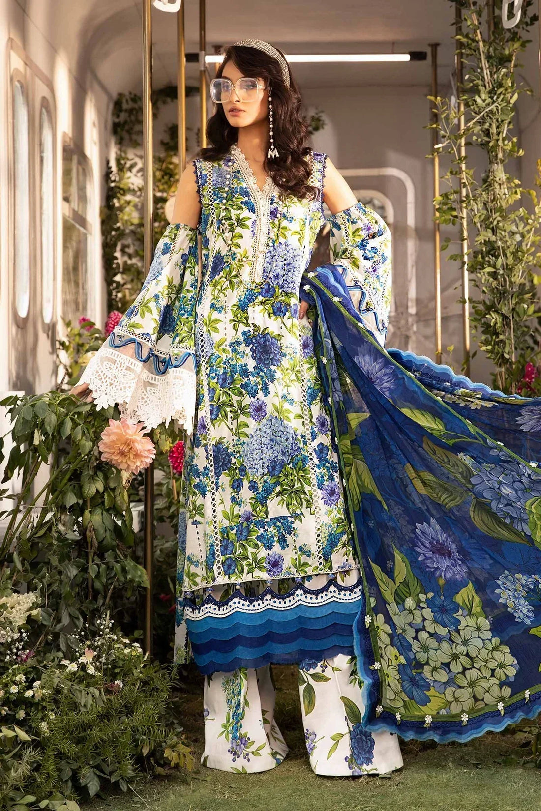 Maria B | M Prints Spring 24 | MPT-2102-B -  Maria B Luxury -  Agha Fabrics
