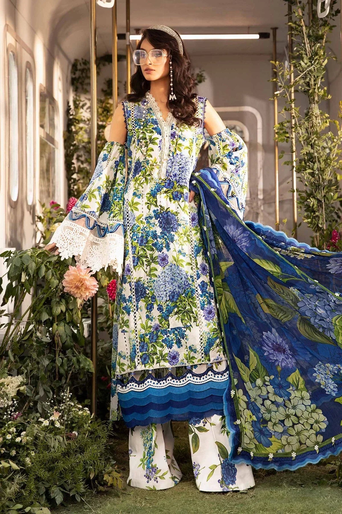 Maria B | M Prints Spring 24 | MPT-2102-B -  Maria B Luxury -  Agha Fabrics