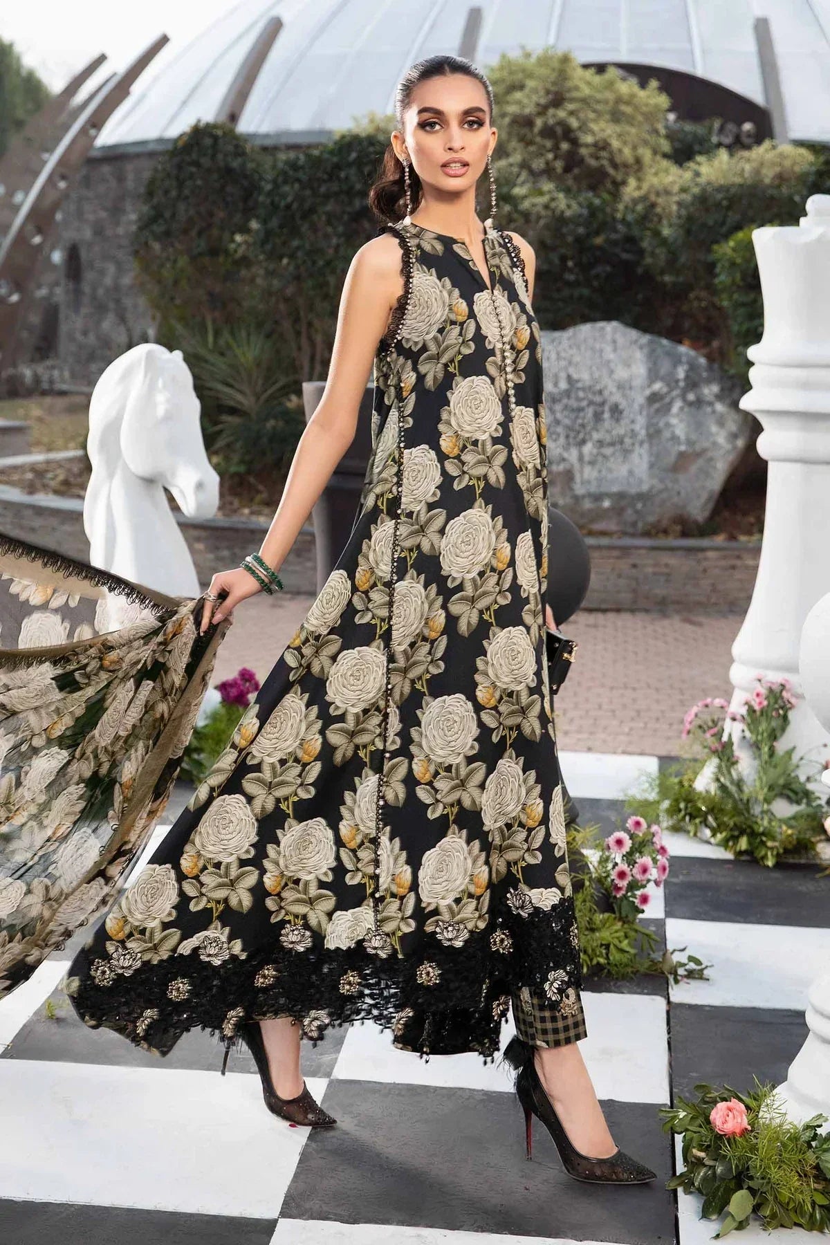 Maria B | M Prints Spring 24 | MPT-2103-B -  Maria B Luxury -  Agha Fabrics