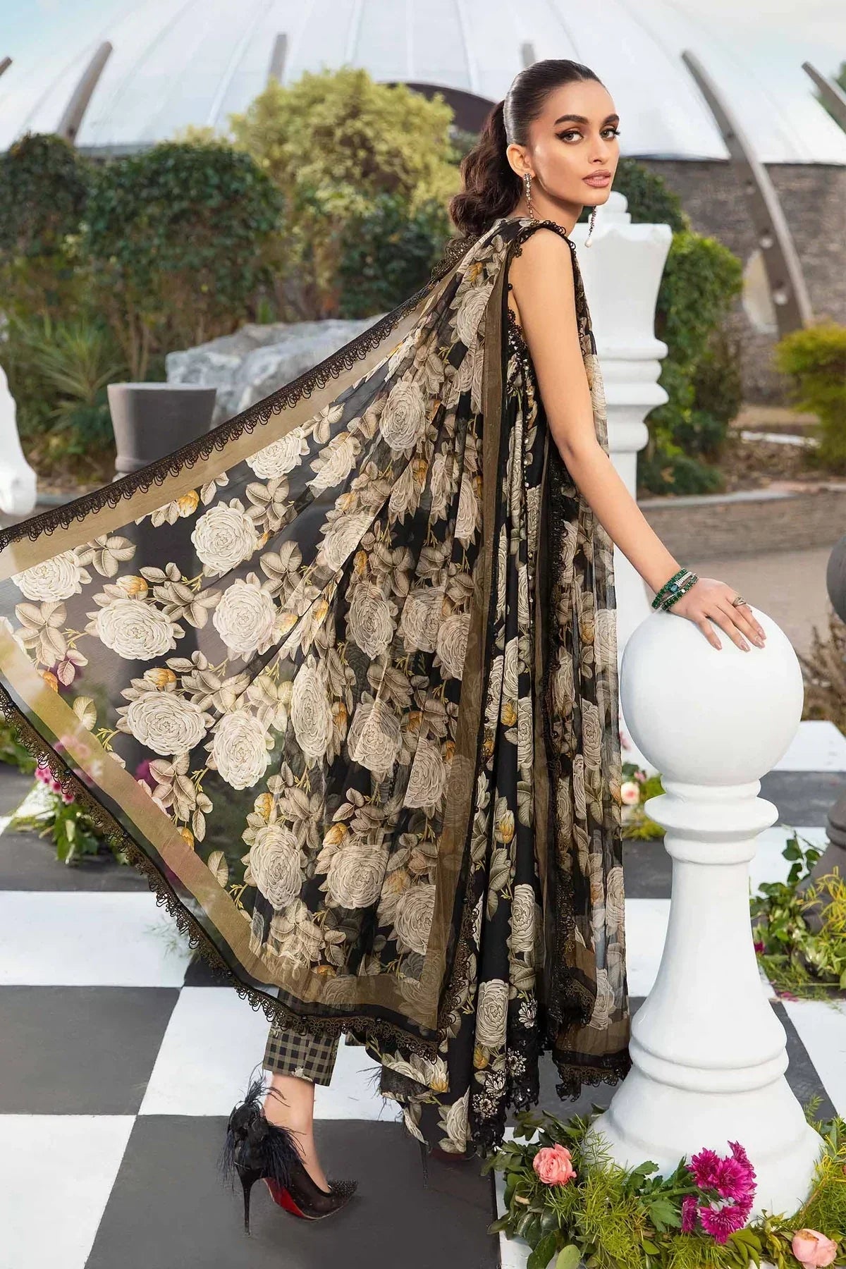 Maria B | M Prints Spring 24 | MPT-2103-B -  Maria B Luxury -  Agha Fabrics