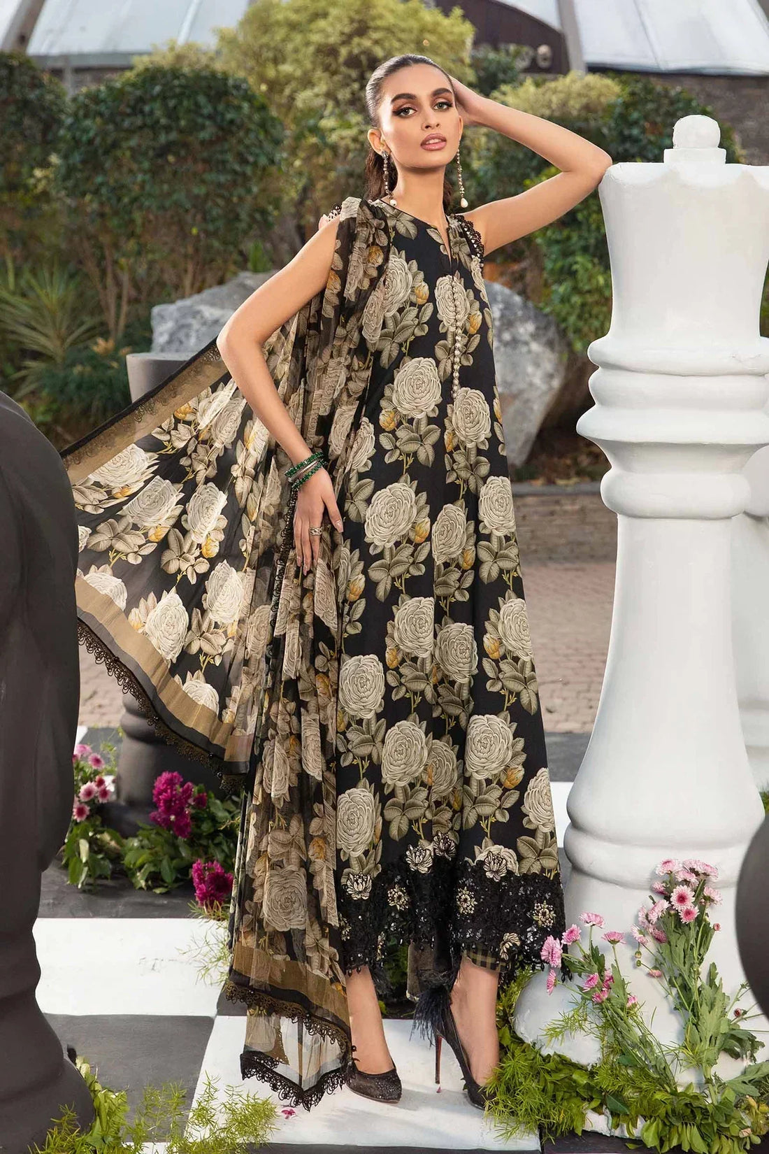 Maria B | M Prints Spring 24 | MPT-2103-B -  Maria B Luxury -  Agha Fabrics