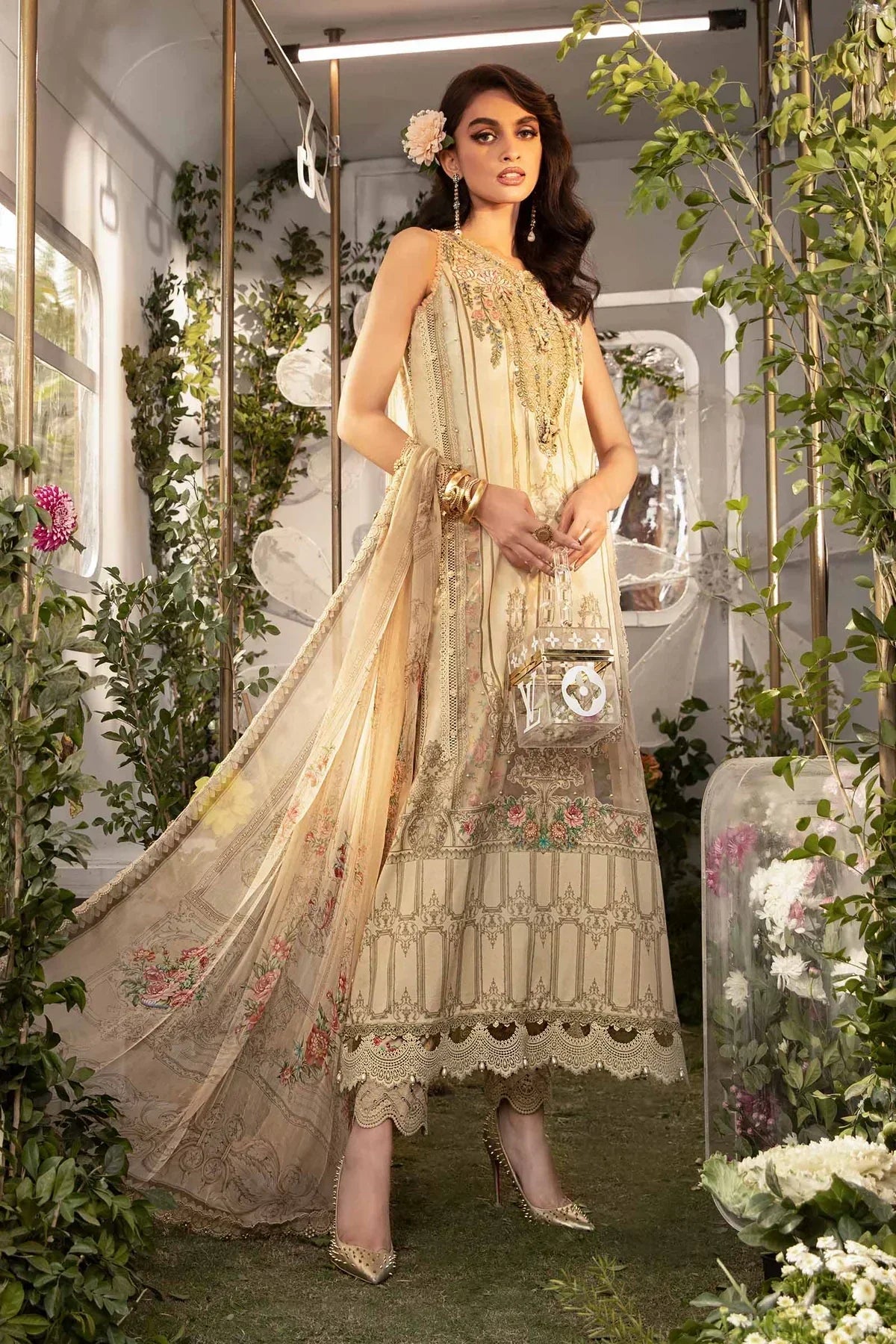 Maria B | M Prints Spring 24 | MPT-2104-A -  Maria B Luxury -  Agha Fabrics