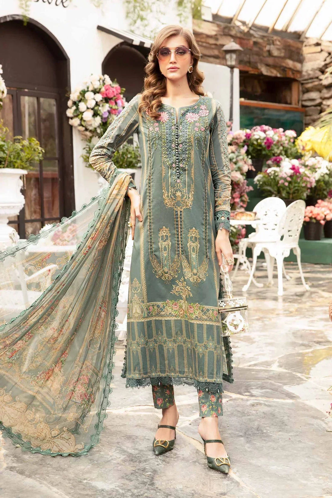 Maria B | M Prints Spring 24 | MPT-2104-B -  Maria B Luxury -  Agha Fabrics