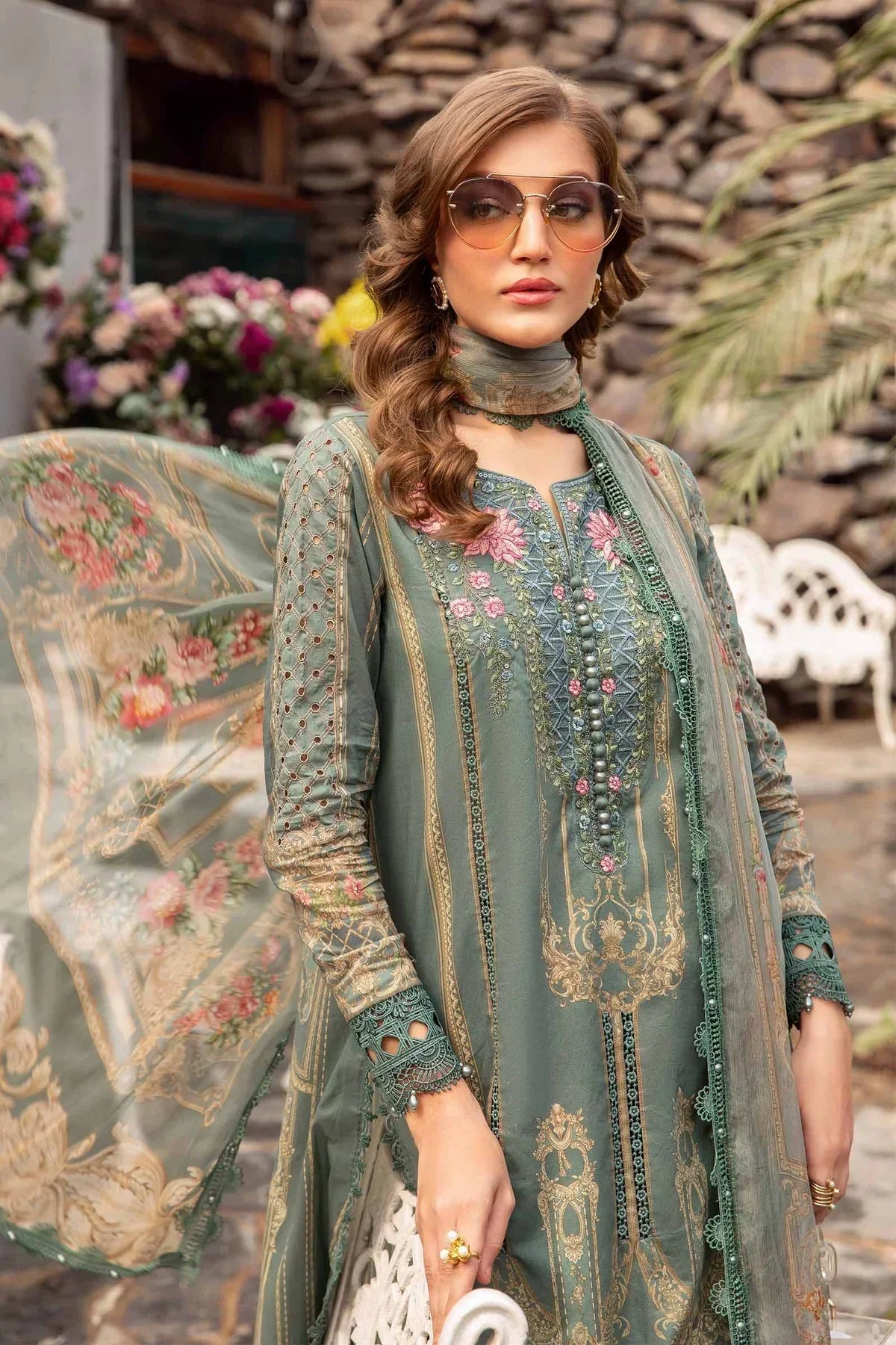 Maria B | M Prints Spring 24 | MPT-2104-B -  Maria B Luxury -  Agha Fabrics