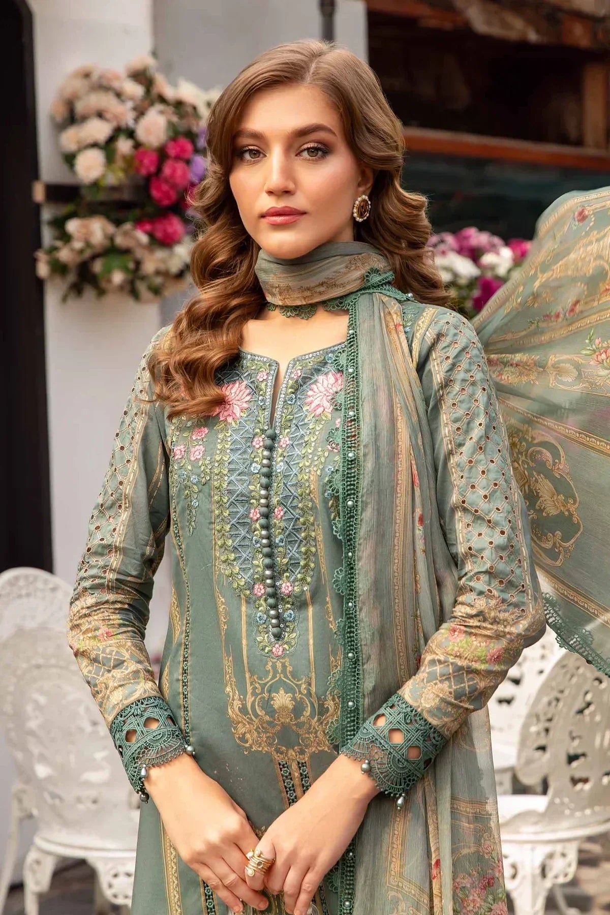 Maria B | M Prints Spring 24 | MPT-2104-B -  Maria B Luxury -  Agha Fabrics