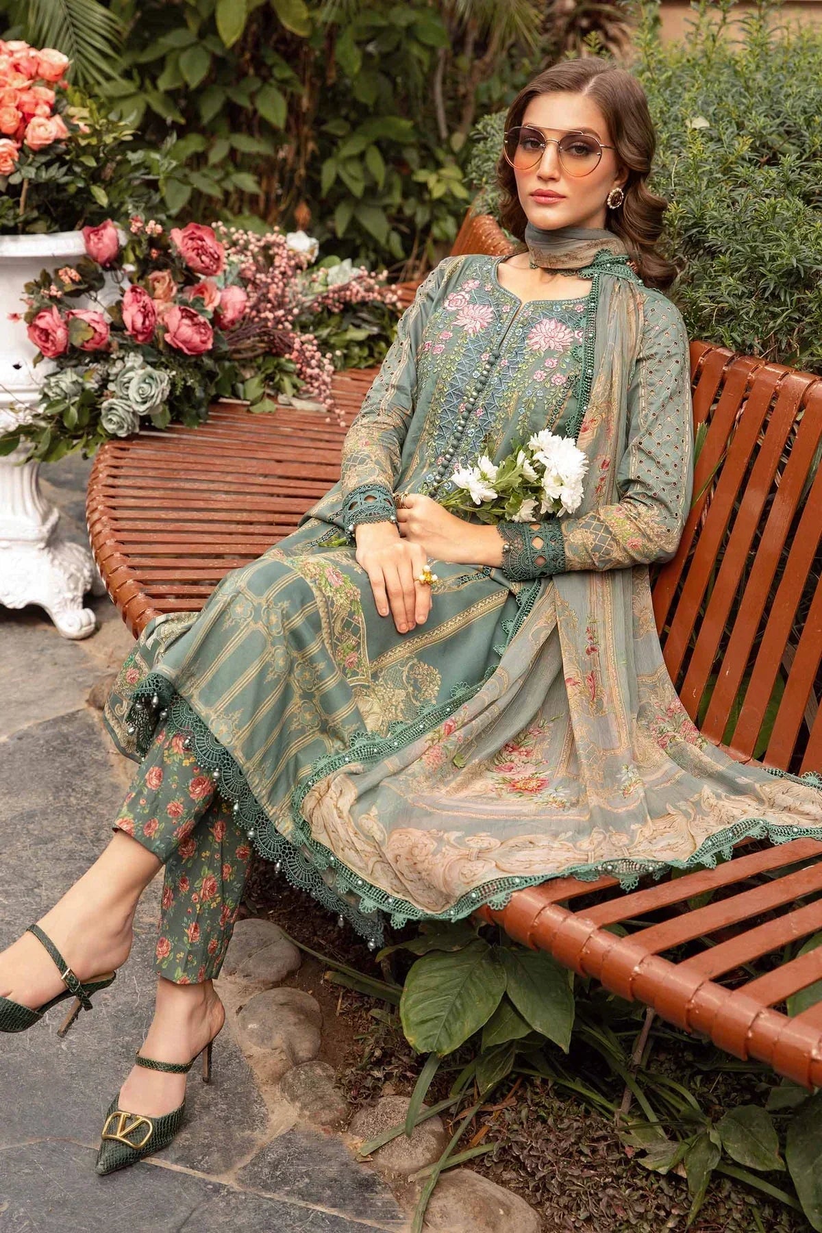 Maria B | M Prints Spring 24 | MPT-2104-B -  Maria B Luxury -  Agha Fabrics