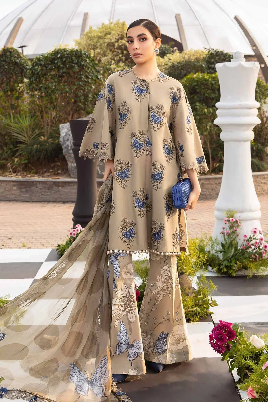 Maria B | M Prints Spring 24 | MPT-2105-B -  Maria B Luxury -  Agha Fabrics