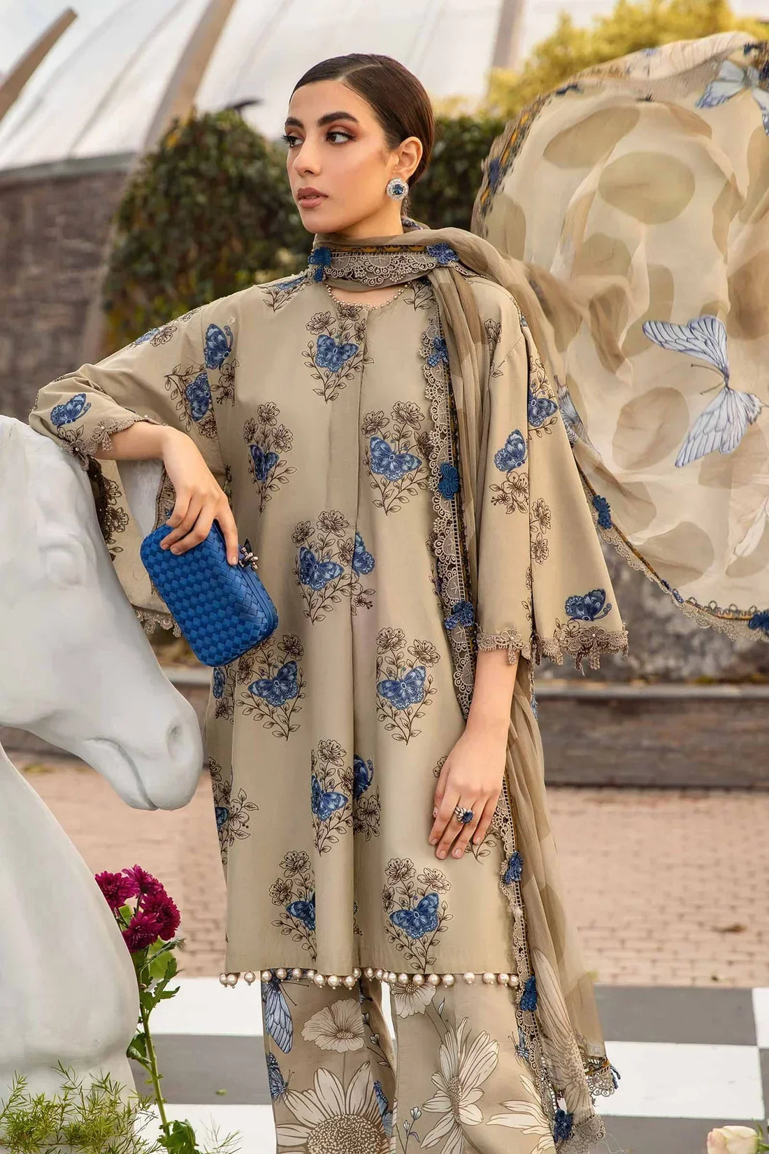 Maria B | M Prints Spring 24 | MPT-2105-B -  Maria B Luxury -  Agha Fabrics