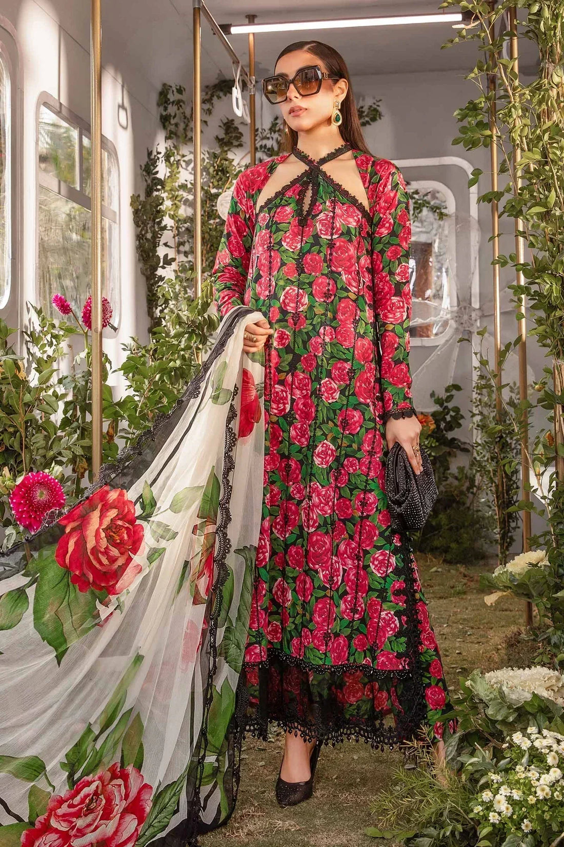 Maria B | M Prints Spring 24 | MPT-2106-B -  Maria B Luxury -  Agha Fabrics