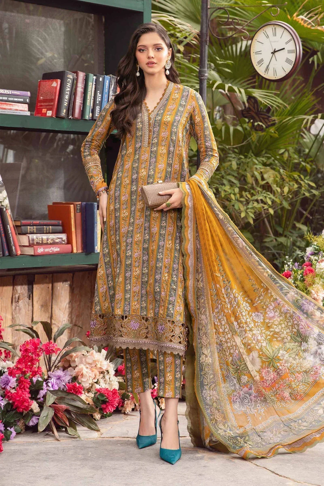 Maria B | M Prints Spring 24 | MPT-2107-A -  Maria B Luxury -  Agha Fabrics