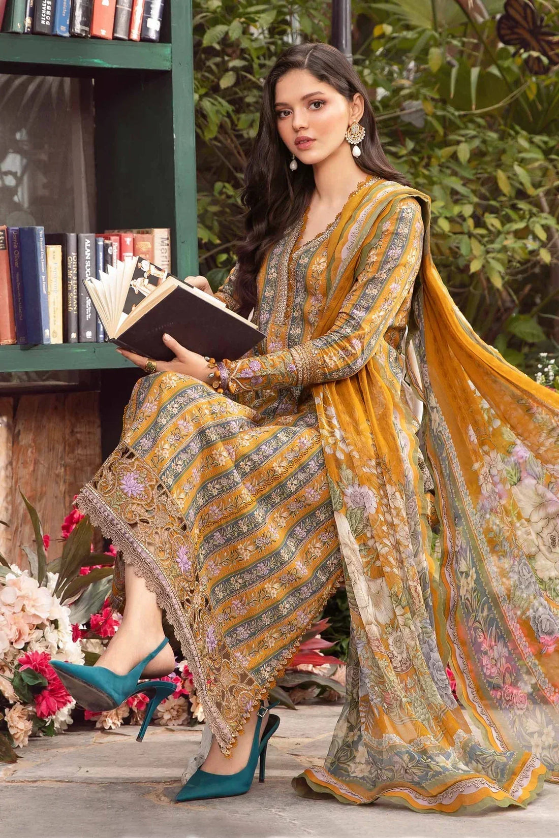 Maria B | M Prints Spring 24 | MPT-2107-A -  Maria B Luxury -  Agha Fabrics