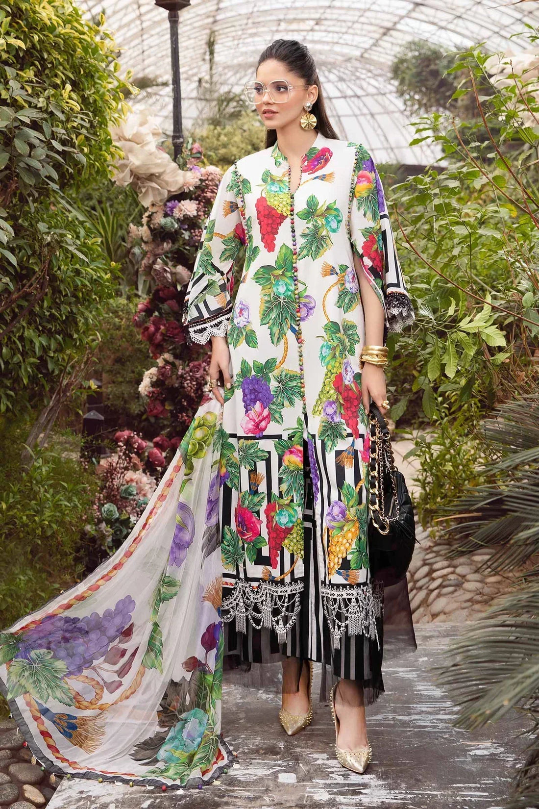 Maria B | M Prints Spring 24 | MPT-2108-A -  Maria B Luxury -  Agha Fabrics