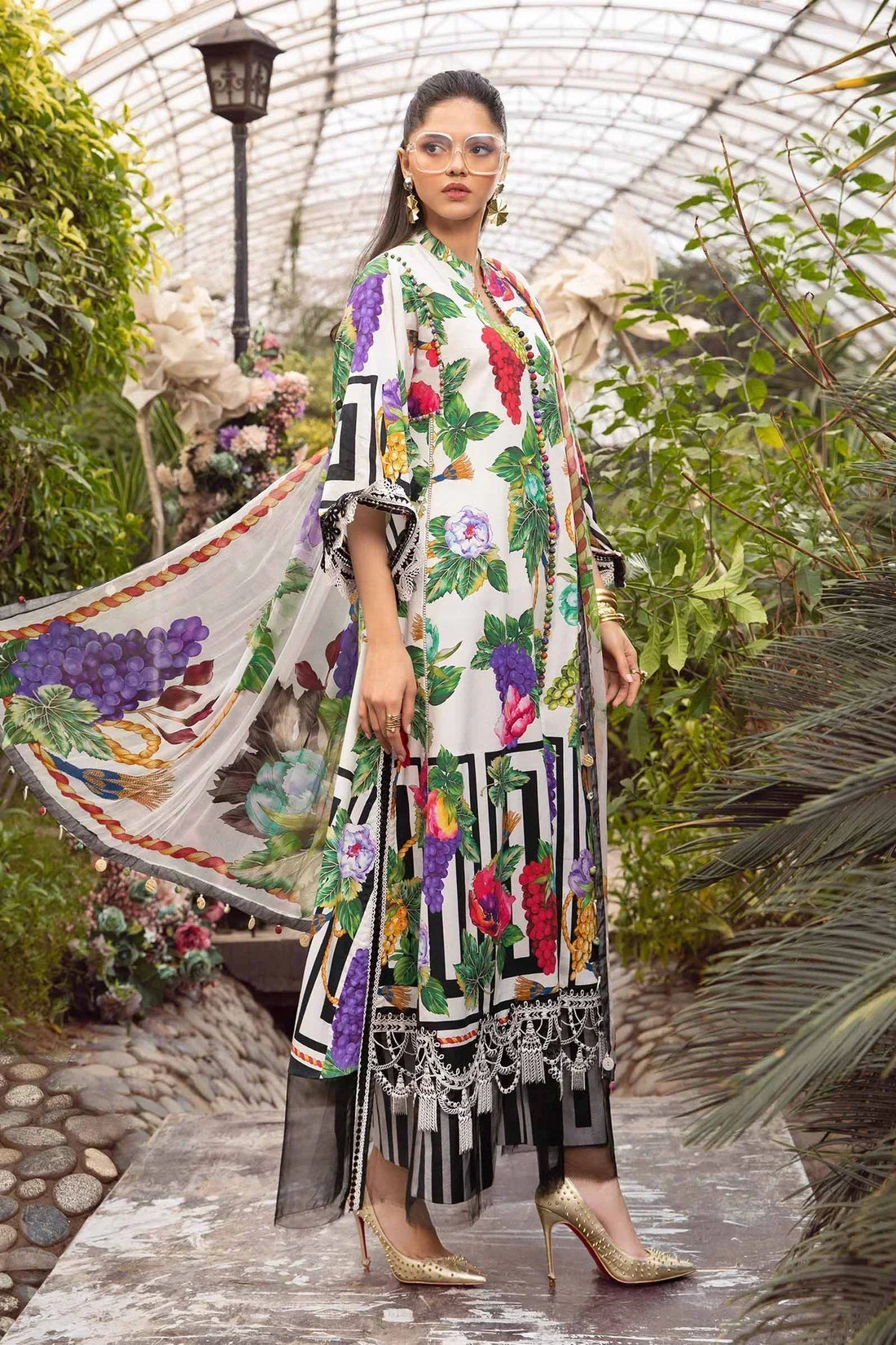 Maria B | M Prints Spring 24 | MPT-2108-A -  Maria B Luxury -  Agha Fabrics