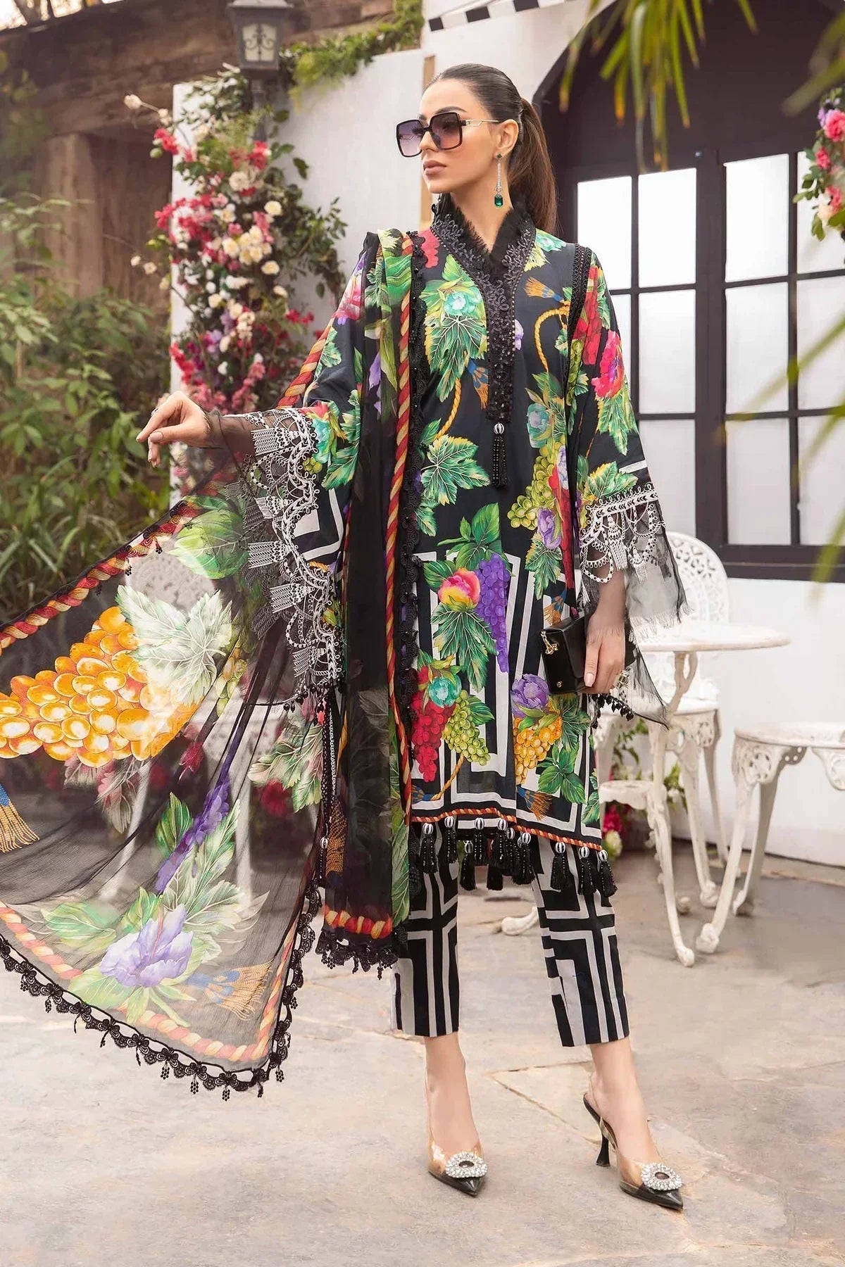 Maria B | M Prints Spring 24 | MPT-2108-B -  Maria B Luxury -  Agha Fabrics