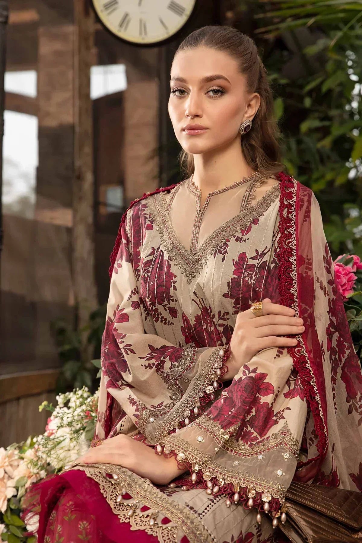 Maria B | M Prints Spring 24 | MPT-2110-A -  Maria B Luxury -  Agha Fabrics