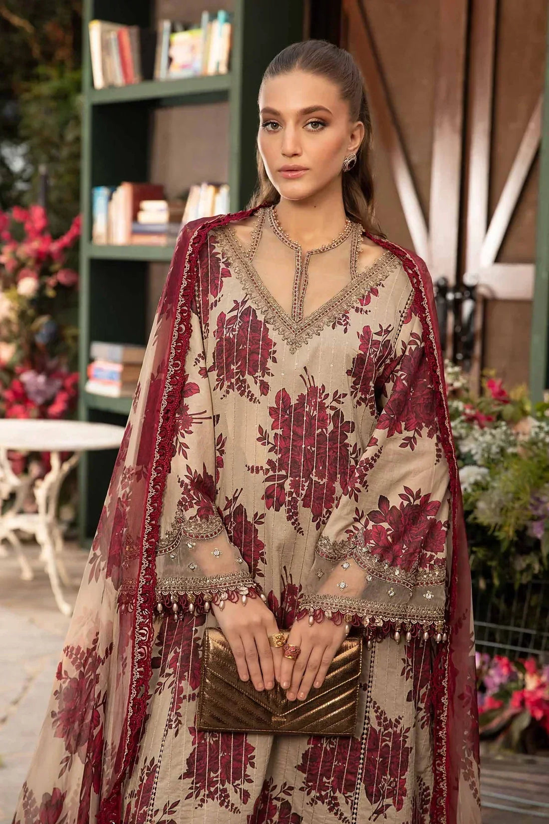 Maria B | M Prints Spring 24 | MPT-2110-A -  Maria B Luxury -  Agha Fabrics