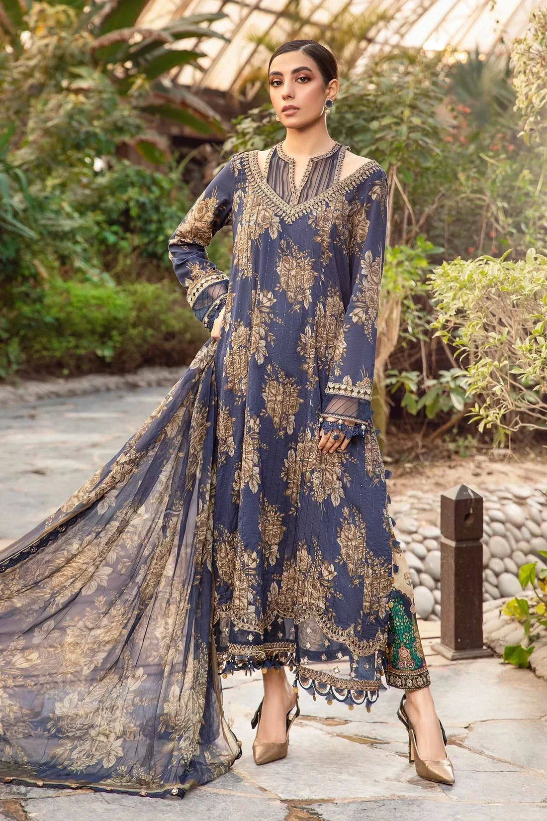 Maria B | M Prints Spring 24 | MPT-2110-B -  Maria B Luxury -  Agha Fabrics