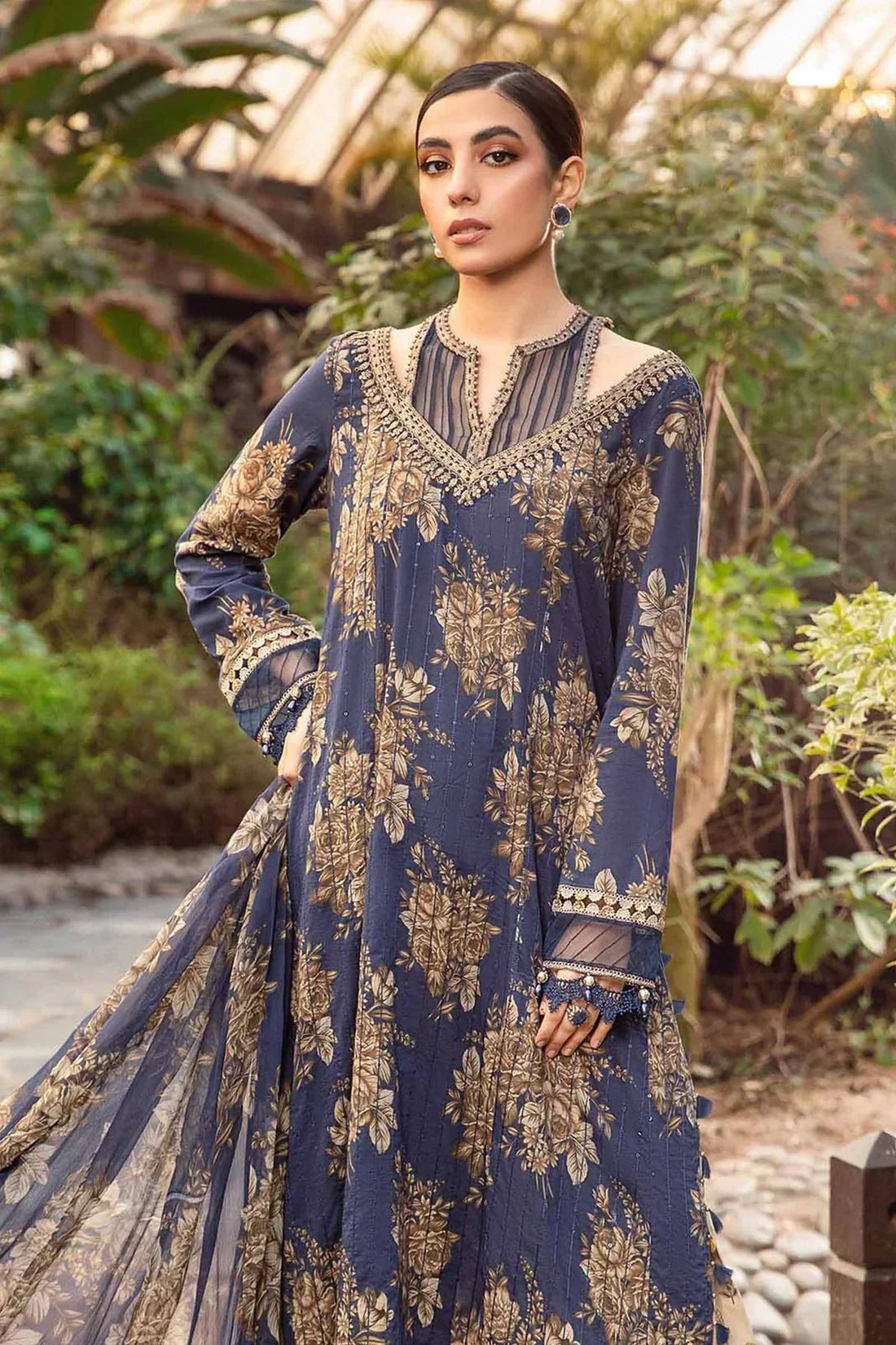 Maria B | M Prints Spring 24 | MPT-2110-B -  Maria B Luxury -  Agha Fabrics