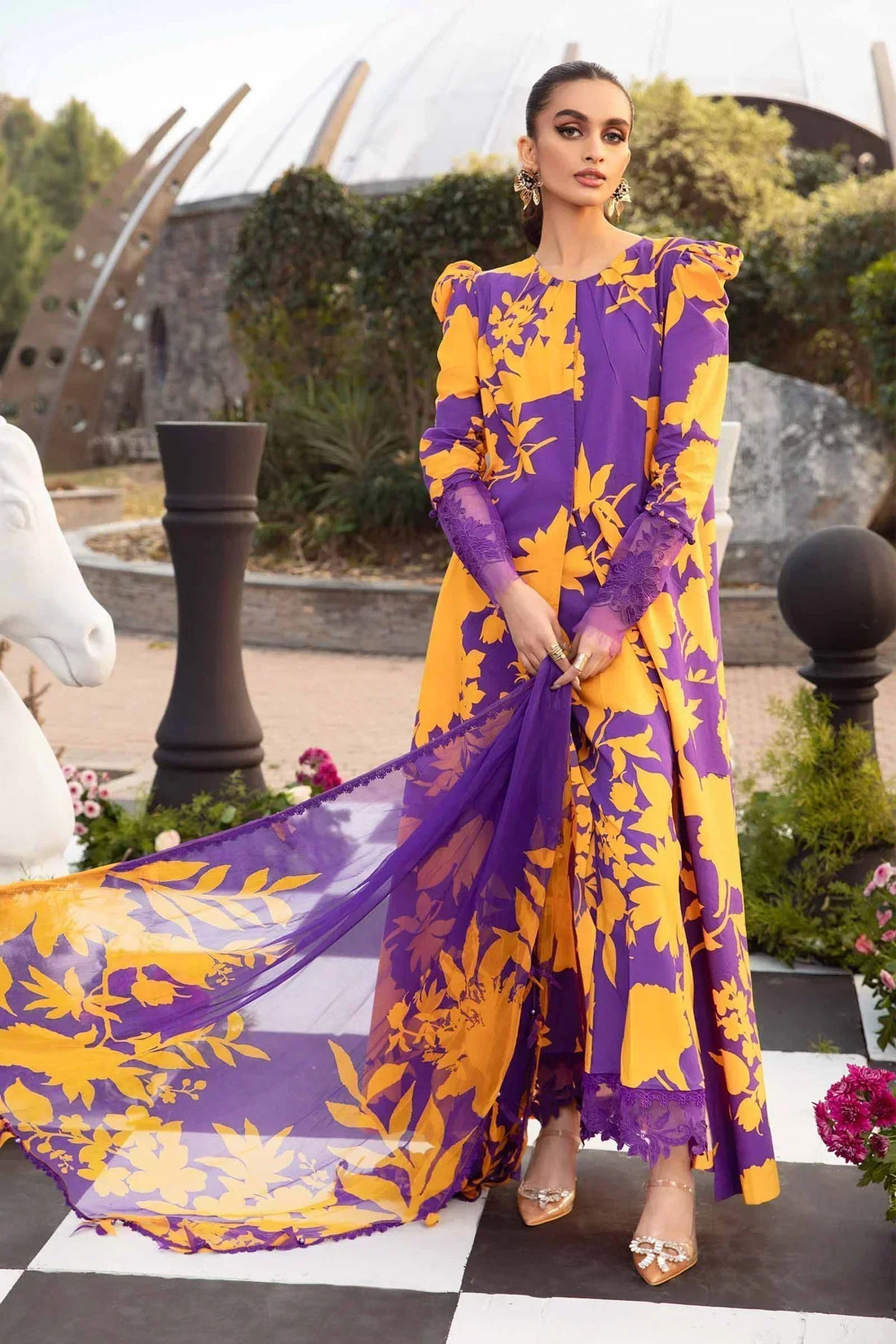 Maria B | M Prints Spring 24 | MPT-2111-A -  Maria B Luxury -  Agha Fabrics