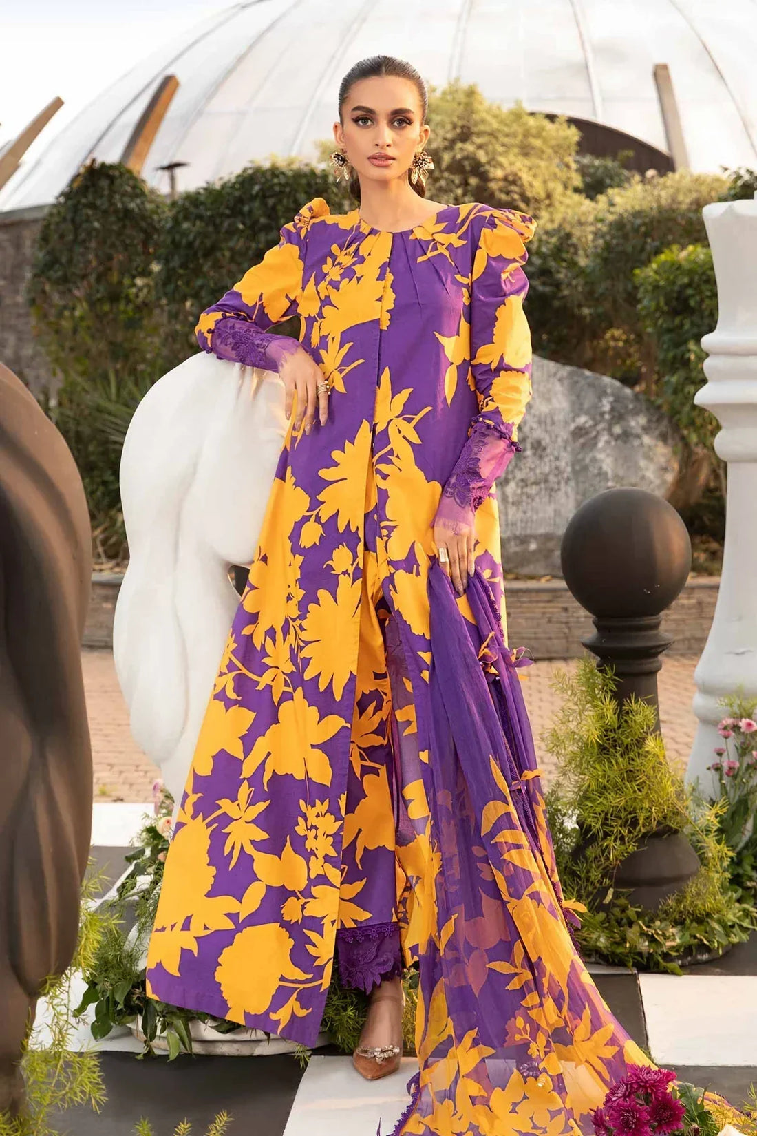 Maria B | M Prints Spring 24 | MPT-2111-A -  Maria B Luxury -  Agha Fabrics