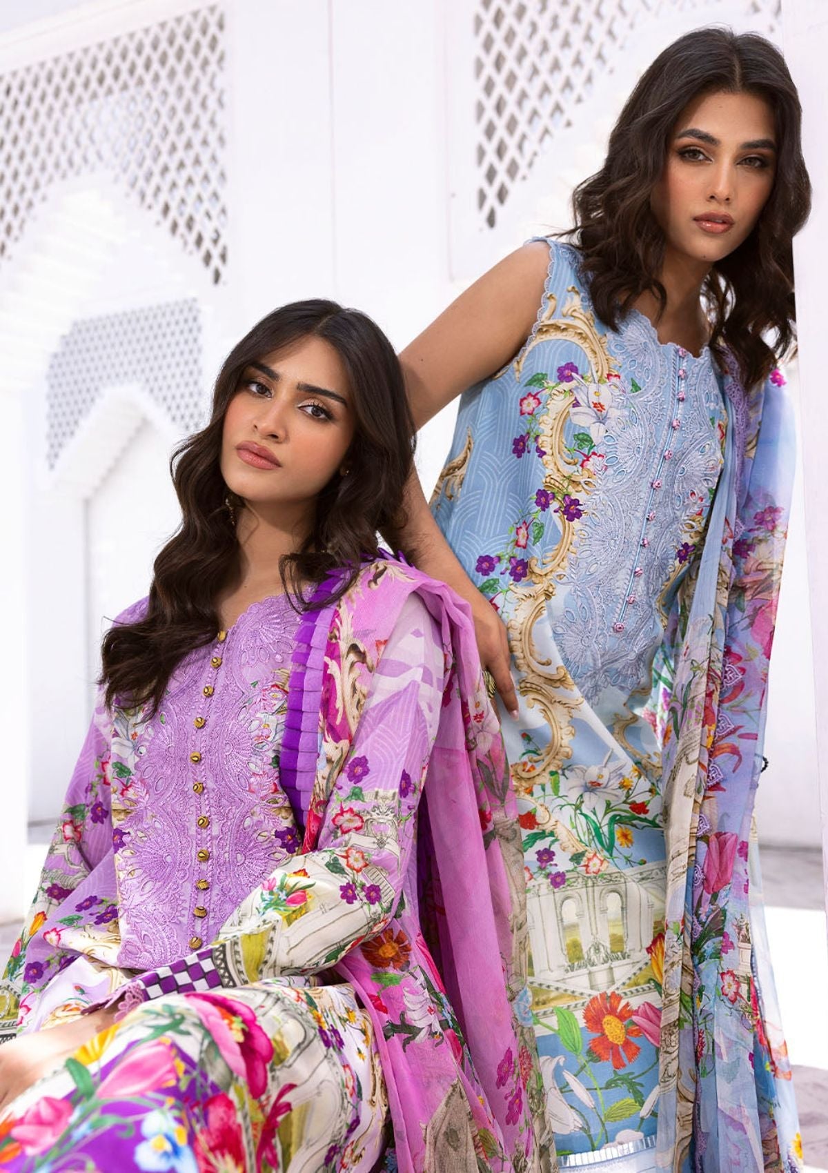 Lawn Collection - Roheenaz - Leya - 4b - Lagoon Lace
