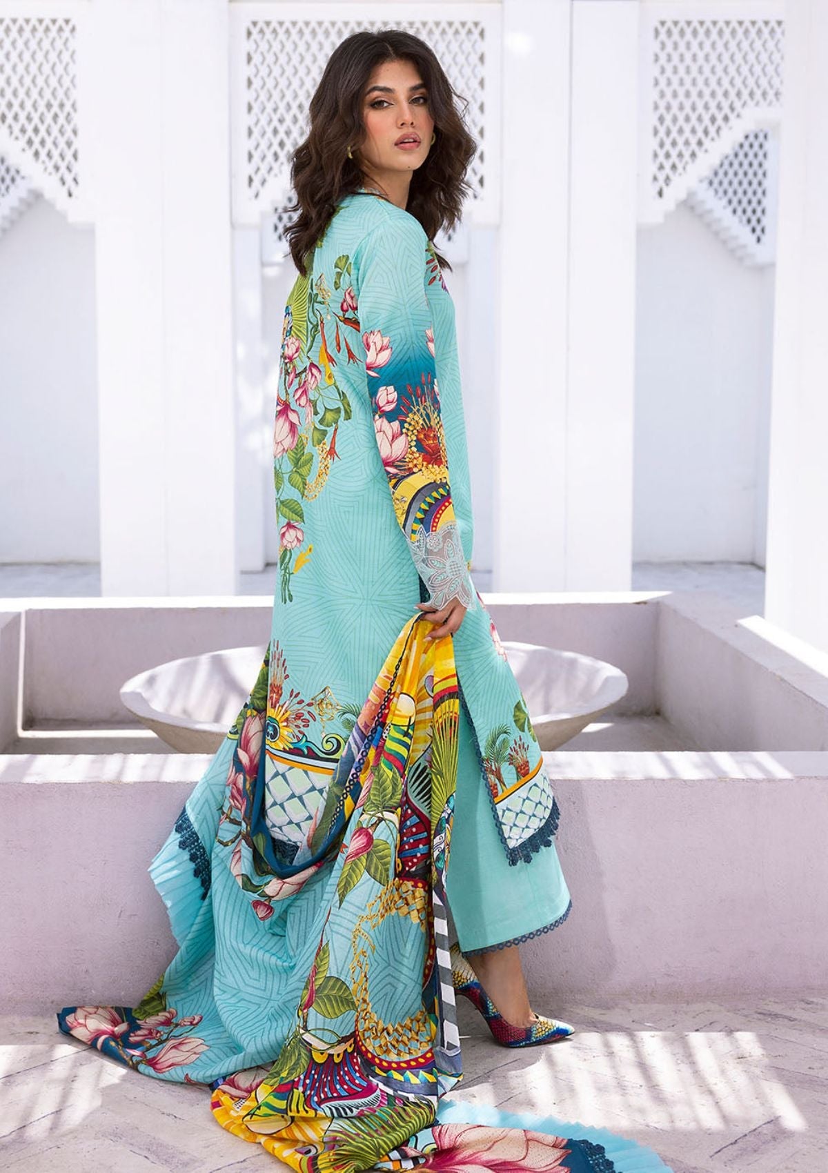 Lawn Collection - Roheenaz- 8b - Leya - Parrot Paradise