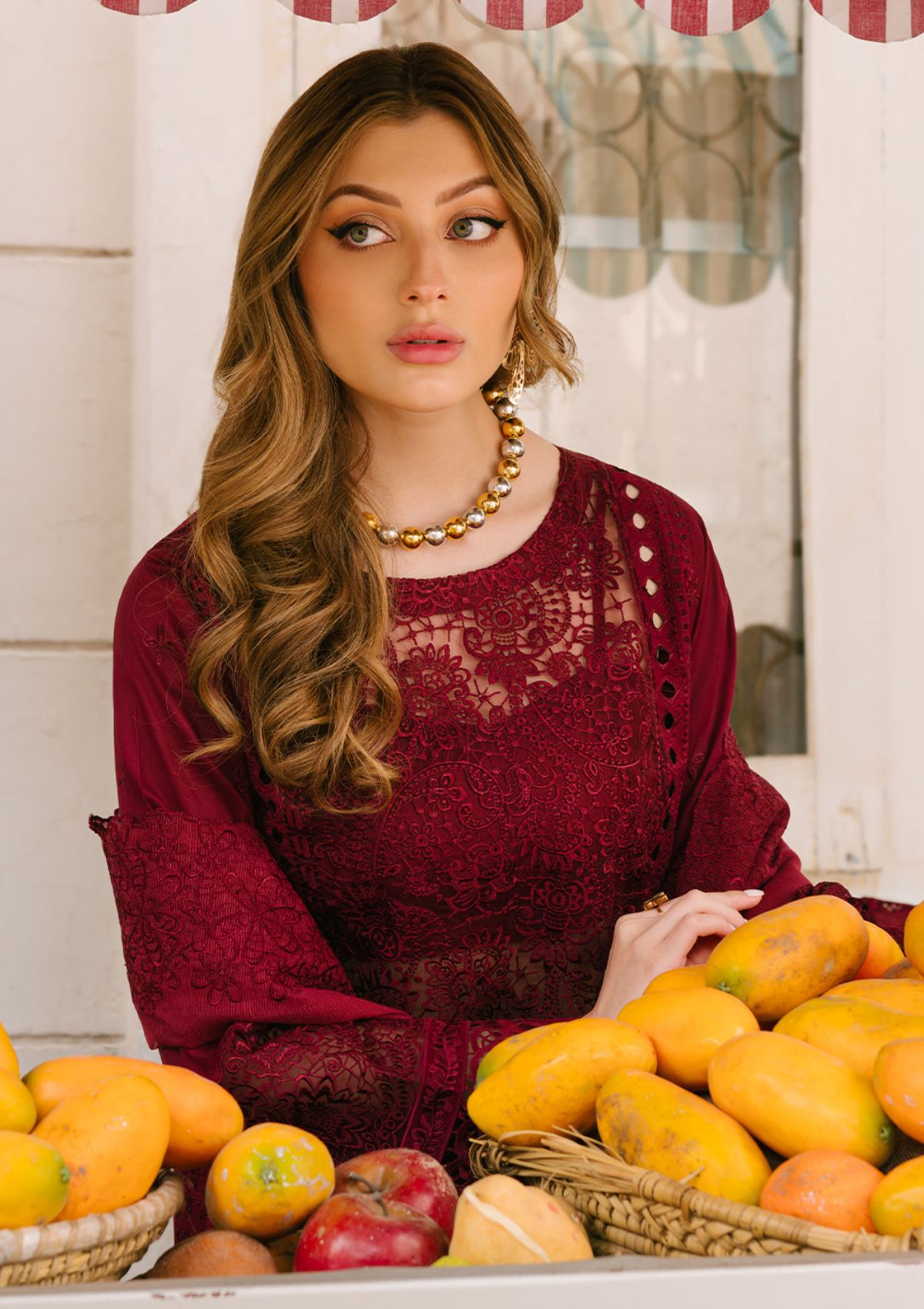 Lawn Collection - Mahnur - Mahrukh - Eid Edit 24 - ME24#2 - SCARLET DREAM