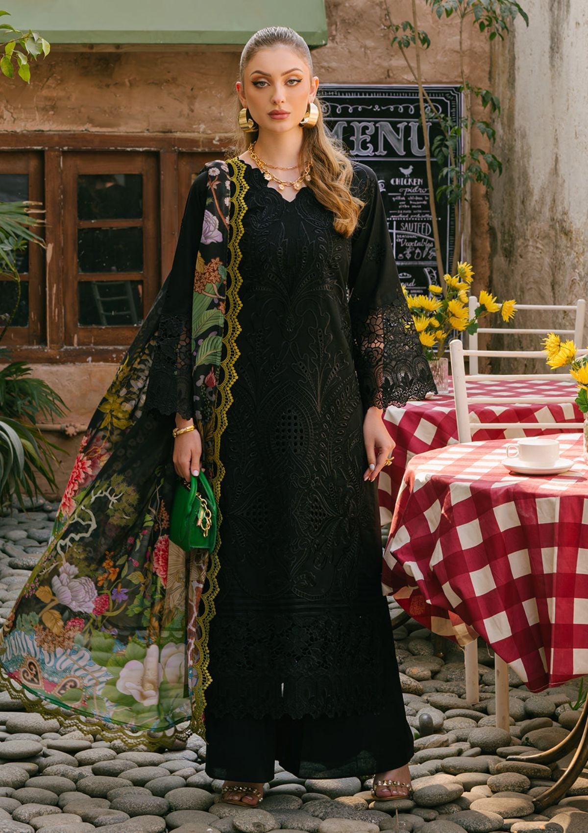 Lawn Collection - Mahnur - Mahrukh - Eid Edit 24 - ME24#8 - ROYAL BLACK