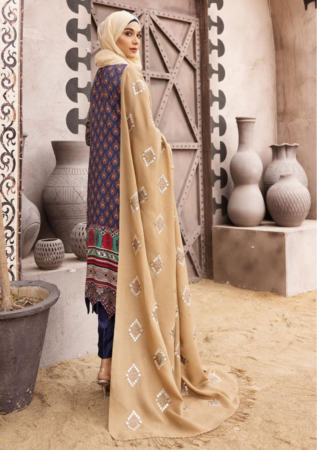 Winter Collectiion - Dua - Gul-e-Zarki - Indigo - IWD#03